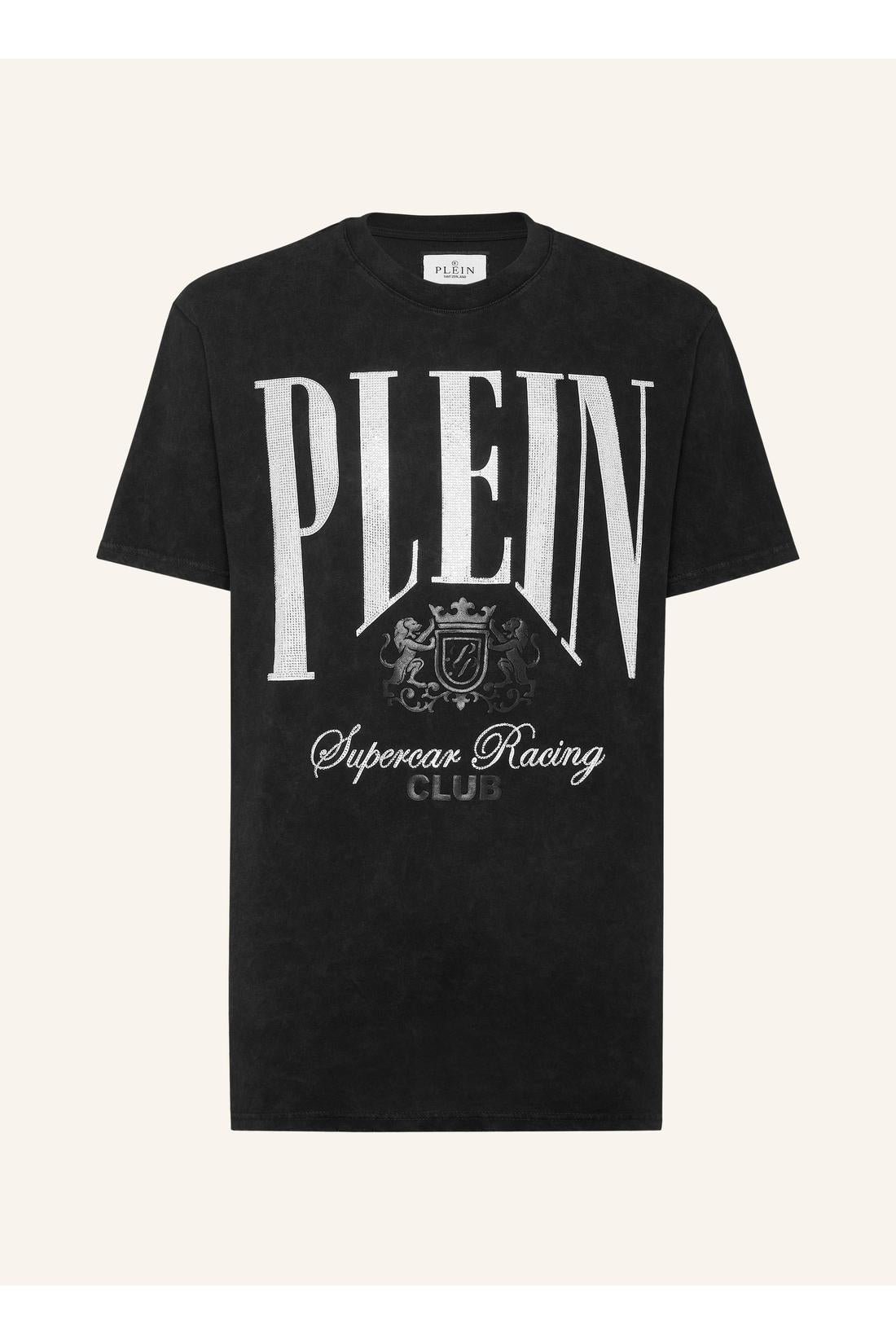 Philipp Plein Jersey T-shirt Round Neck SS Strass Cars Racing, Shirts