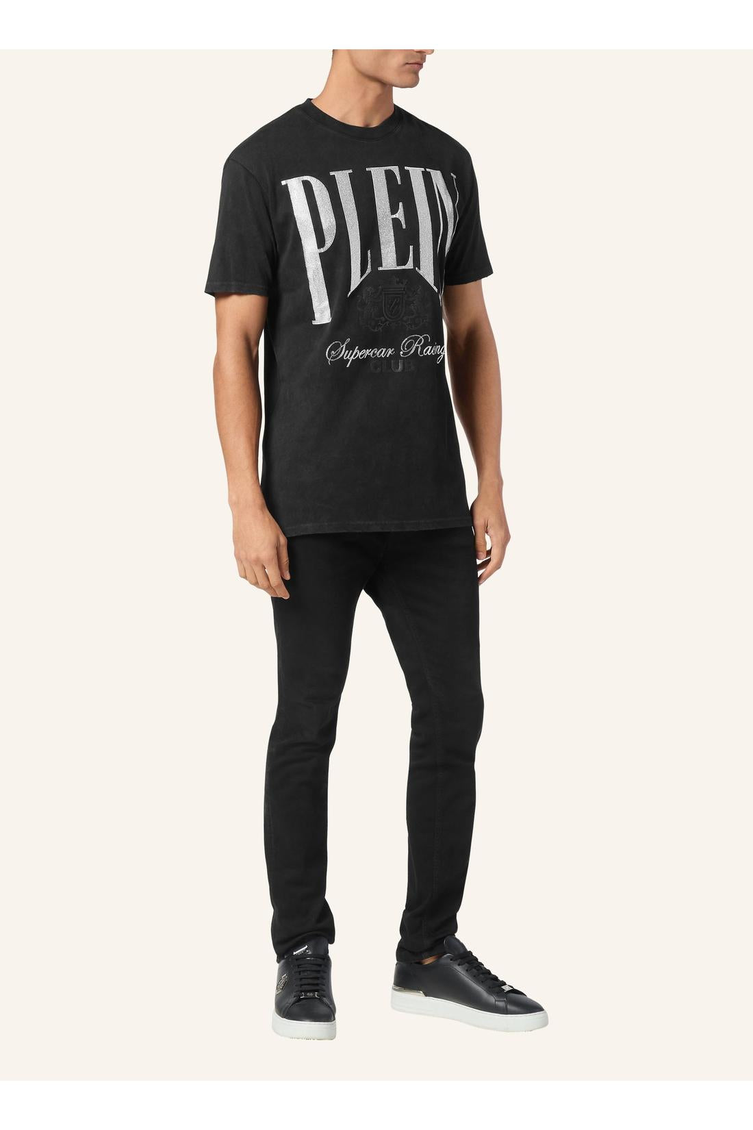 Philipp Plein Jersey T-shirt Round Neck SS Strass Cars Racing, Shirts