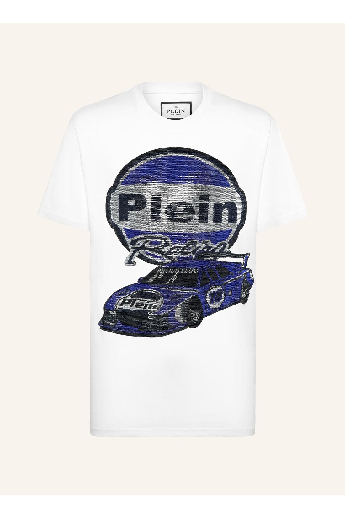 Philipp Plein Jersey T-shirt Round Neck SS Strass Cars Racing, Shirts