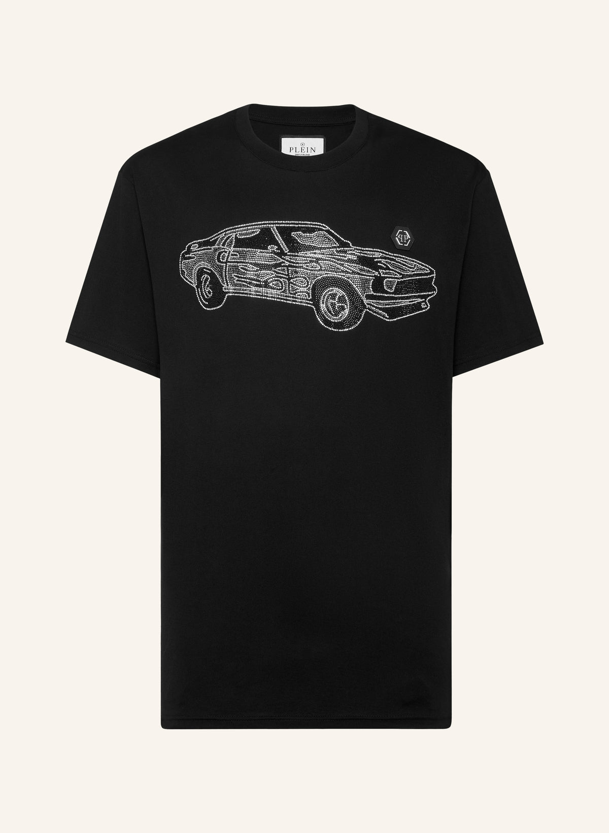 Philipp Plein Jersey T-shirt Round Neck SS Strass Cars Racing, Shirts