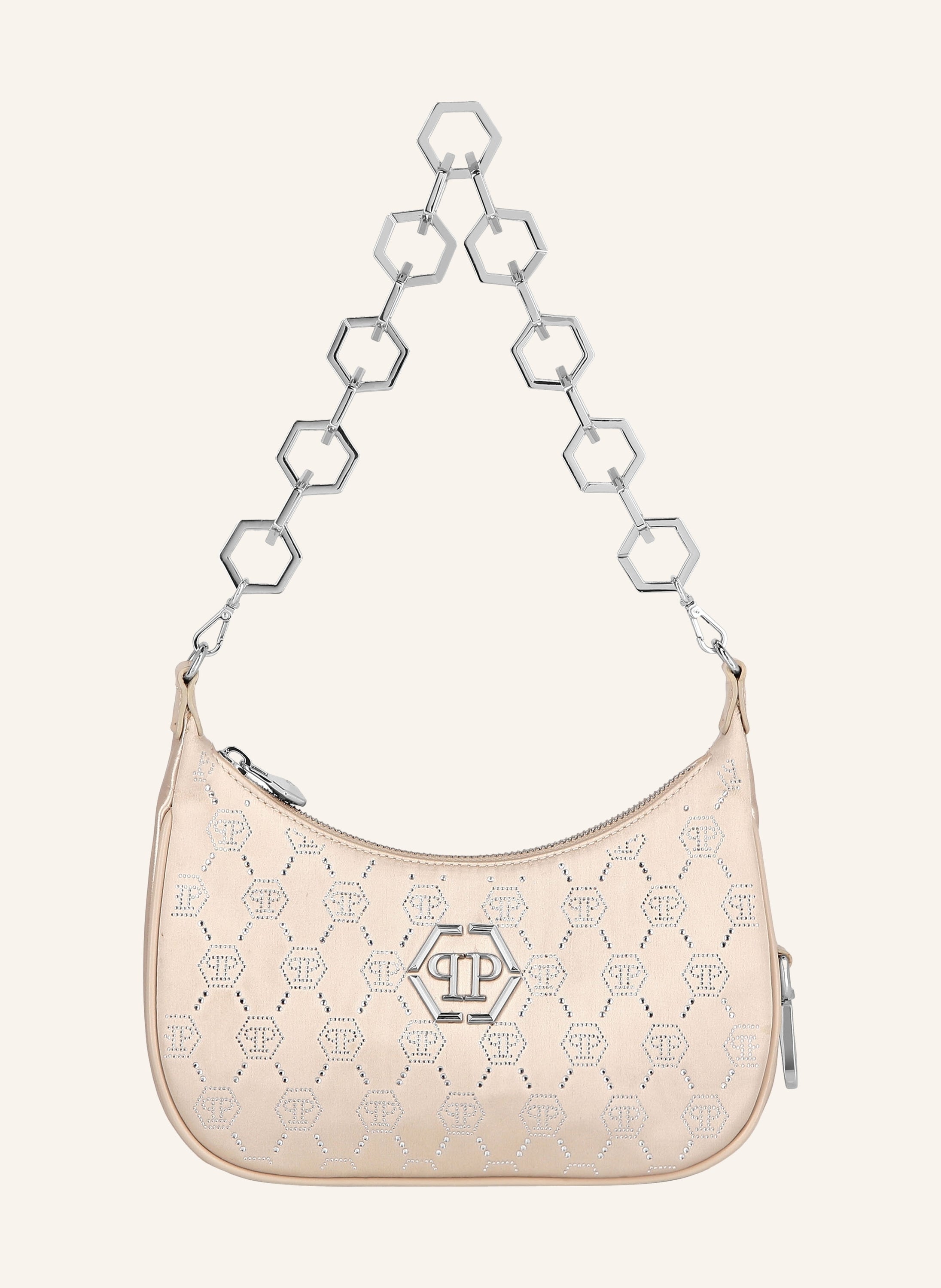 Satin Shoulder Bag Monogram Strass