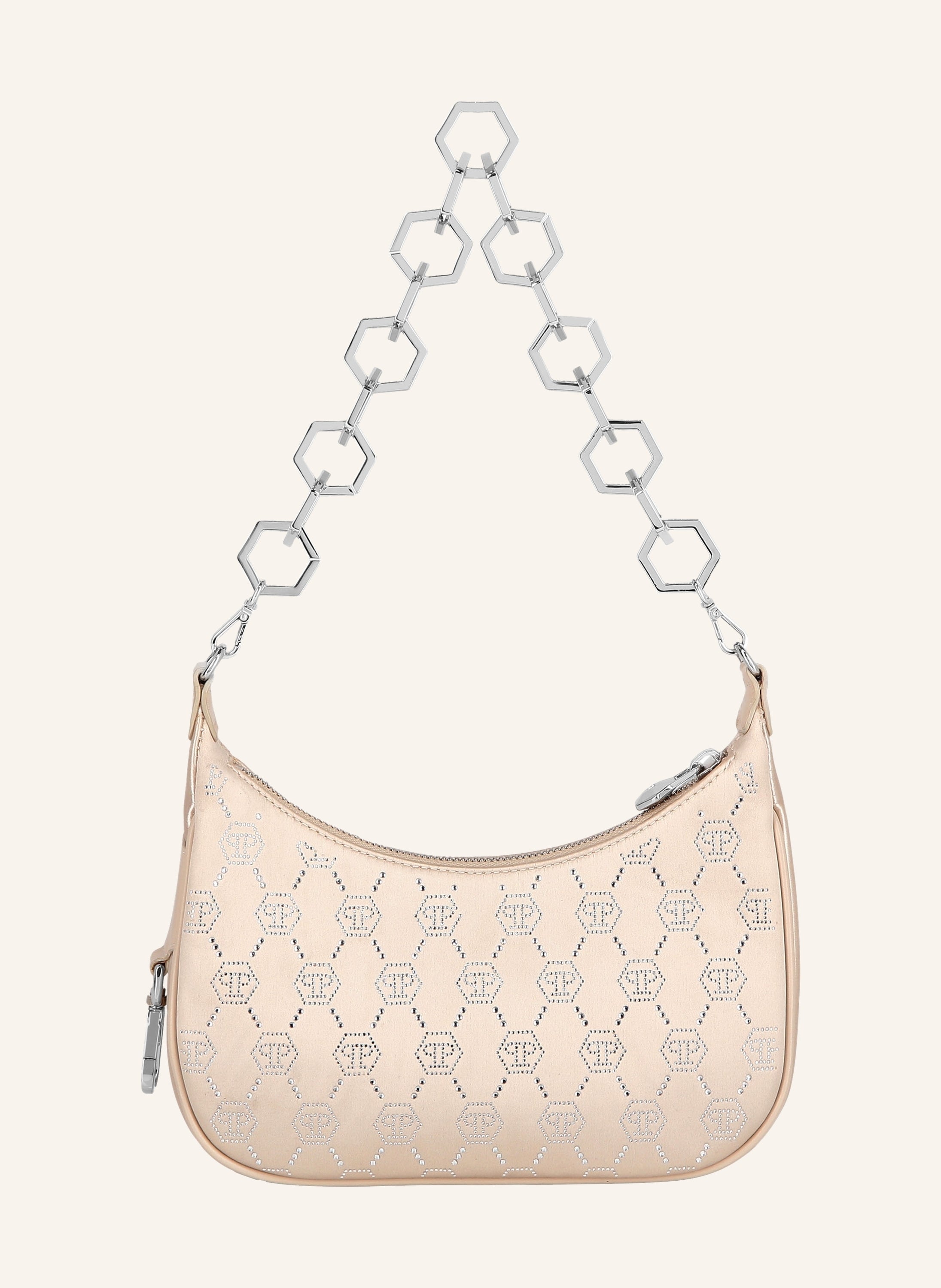 Satin Shoulder Bag Monogram Strass