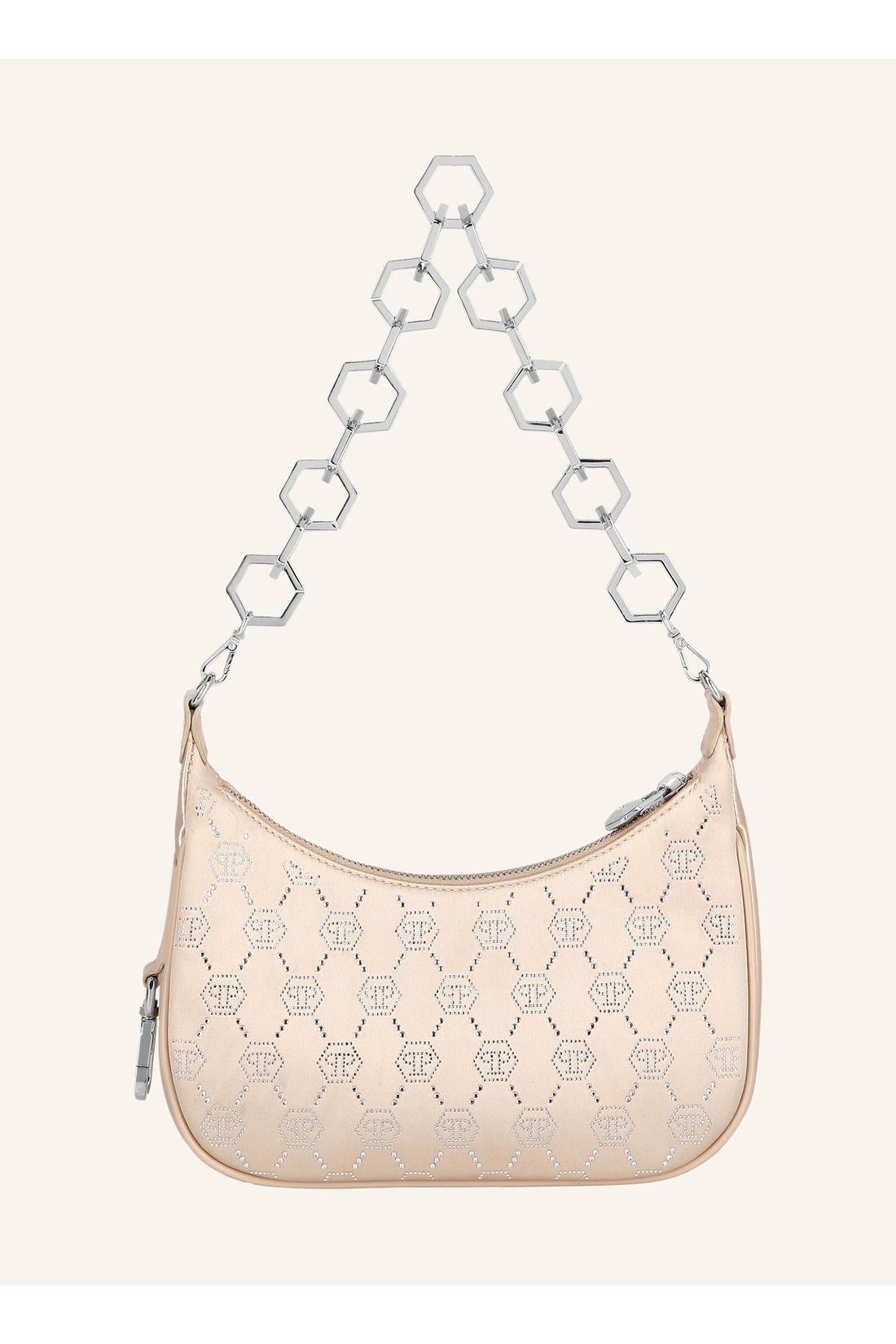 Satin Shoulder Bag Monogram Strass