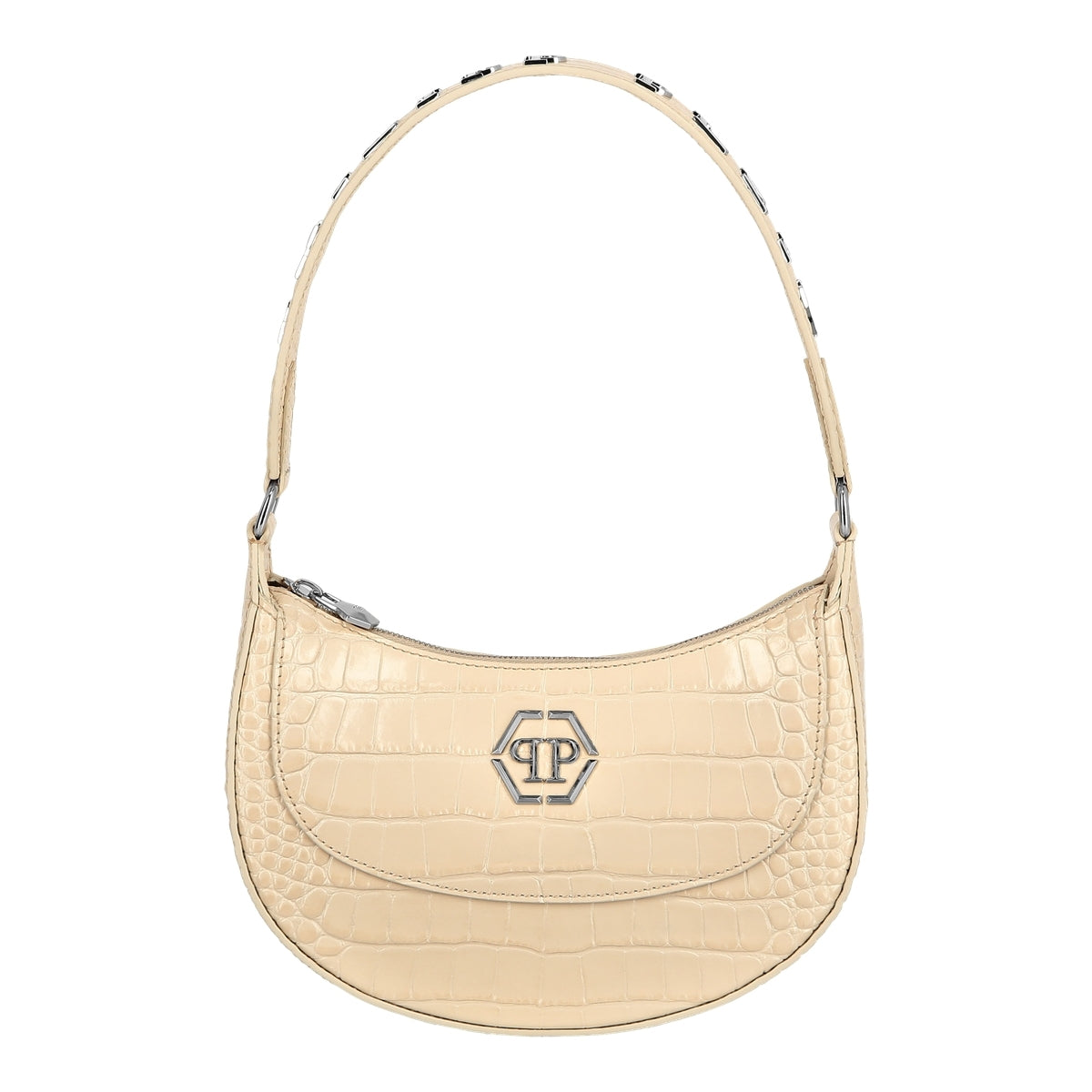 Croco Printed Leather Handle Bag