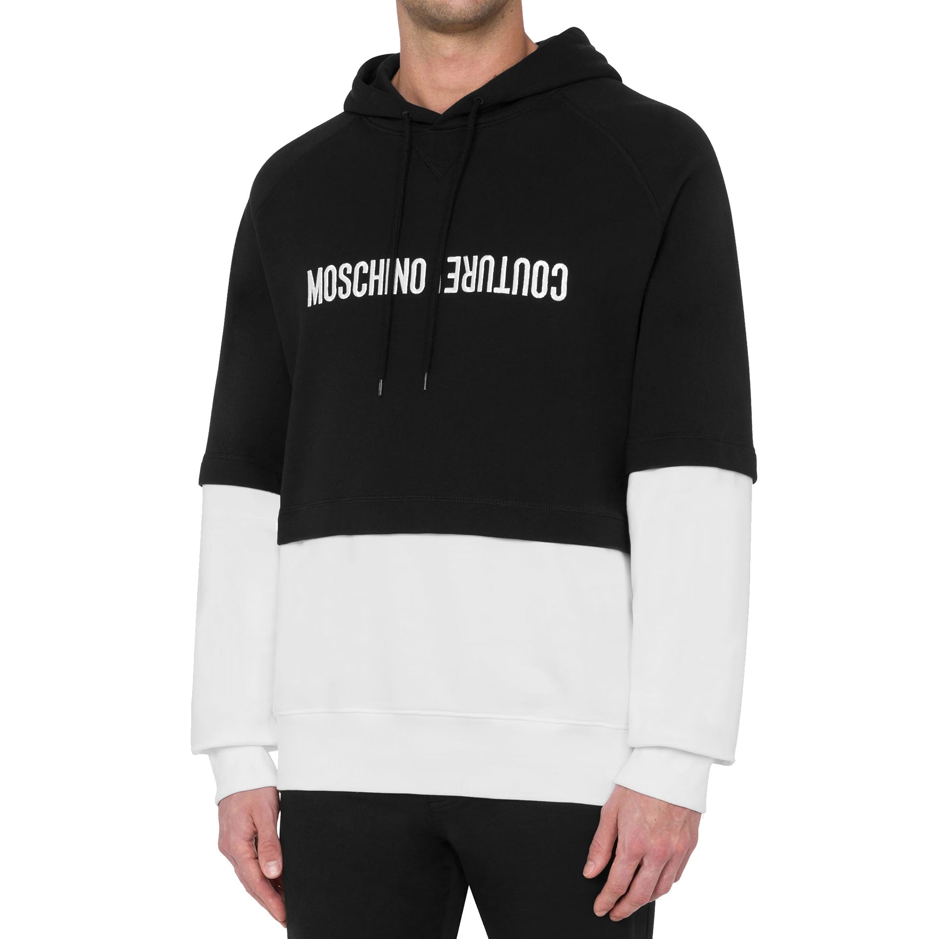 Moschino-Moschino Cotton Hooded Sweatshirt-MEN CLOTHING-Black-Deal-Outlet-by-ARCHIVIST