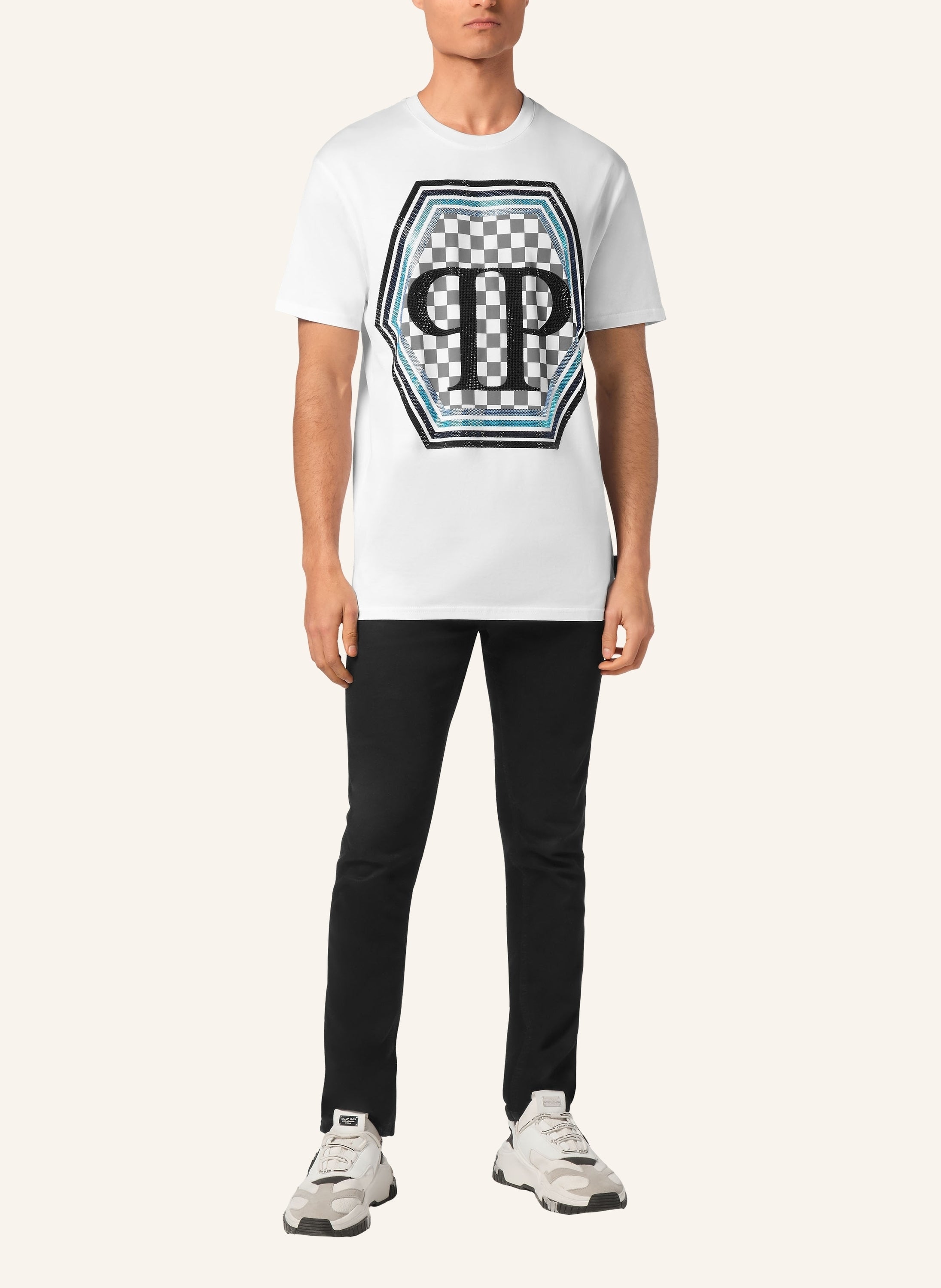 Jersey T-shirt Round Neck SS Strass Hexagon