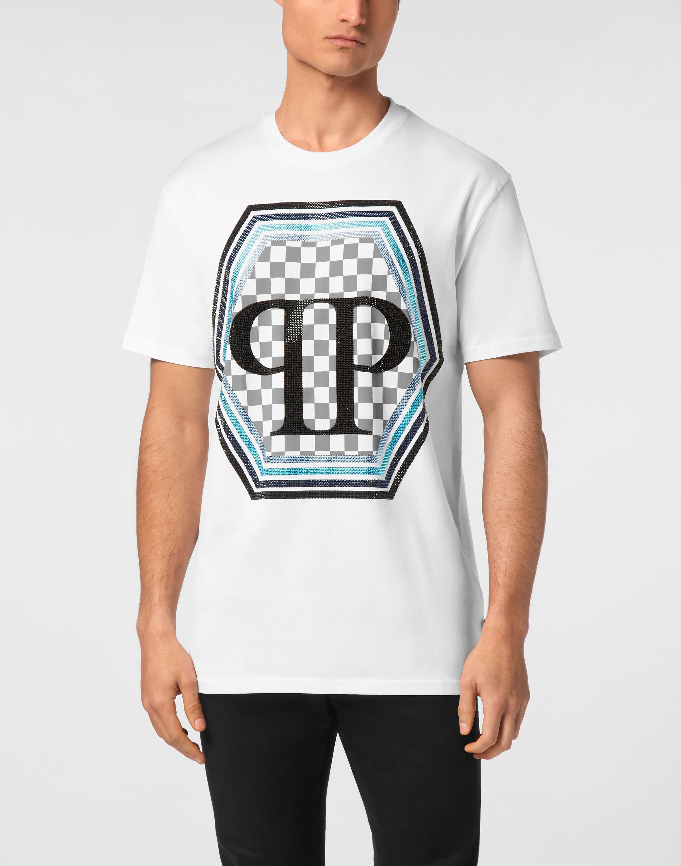Jersey T-shirt Round Neck SS Strass Hexagon
