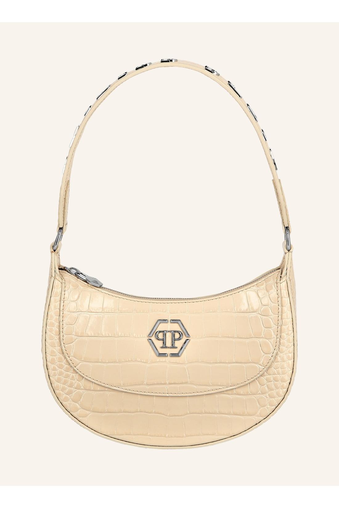 Croco Printed Leather Handle Bag
