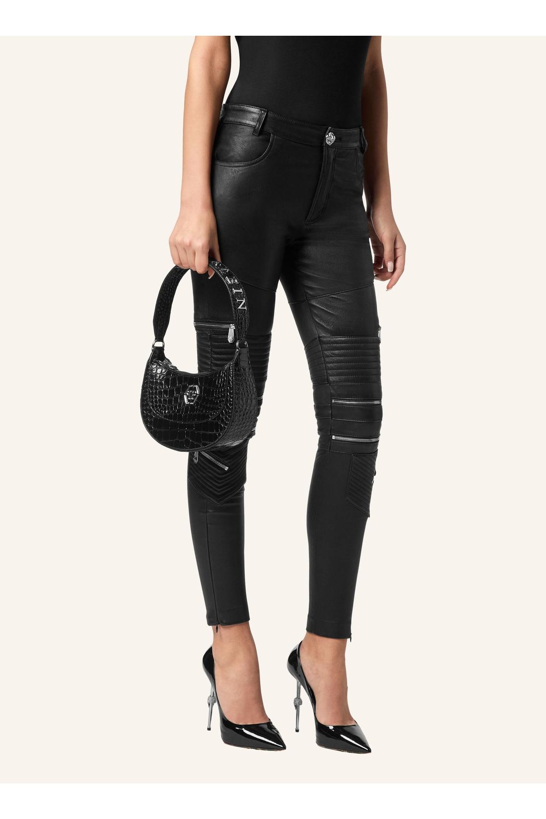 Croco Printed Leather Handle Bag