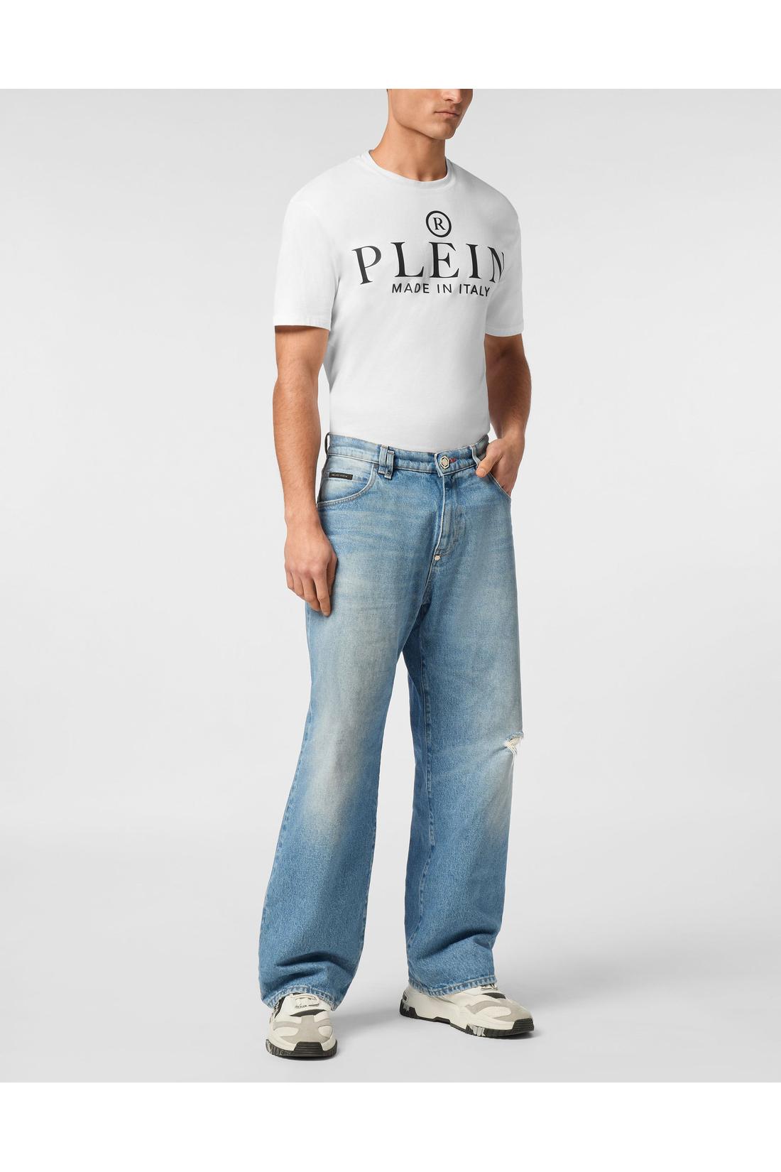 Philipp Plein Denim Trousers Beach Boy Fit 5 Pockets Signature, Jeans