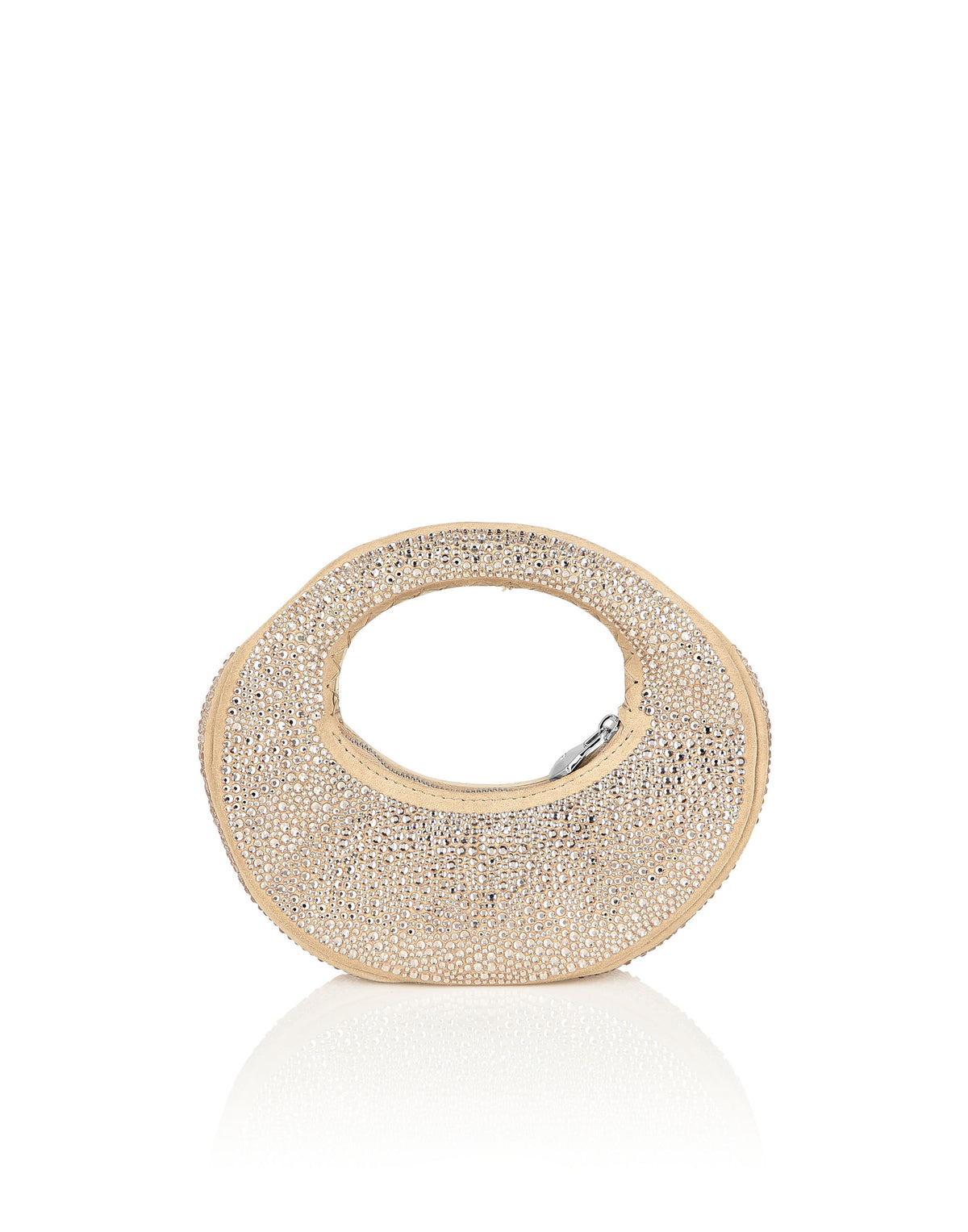 Suede Mini Handle Bag Strass