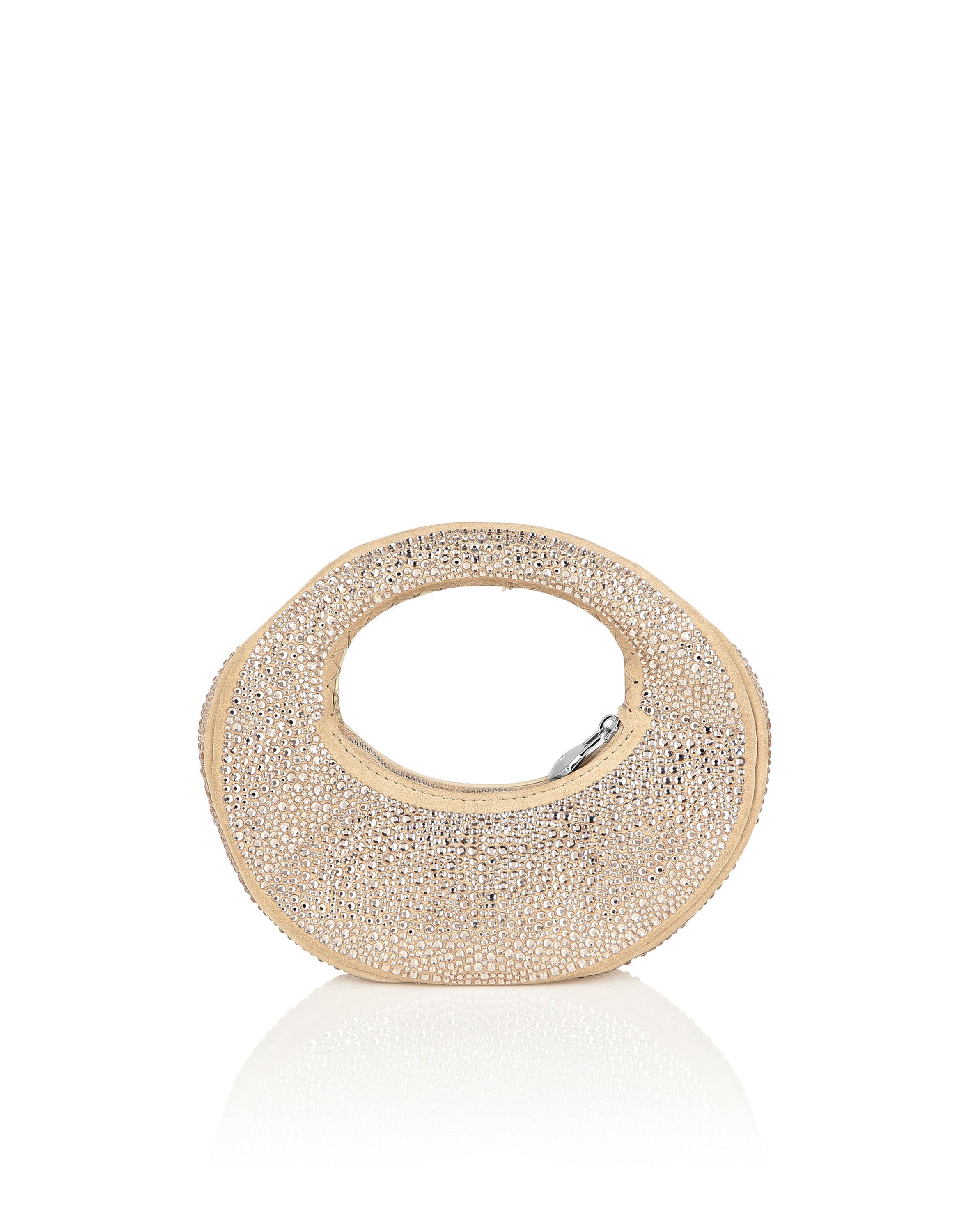 Suede Mini Handle Bag Strass