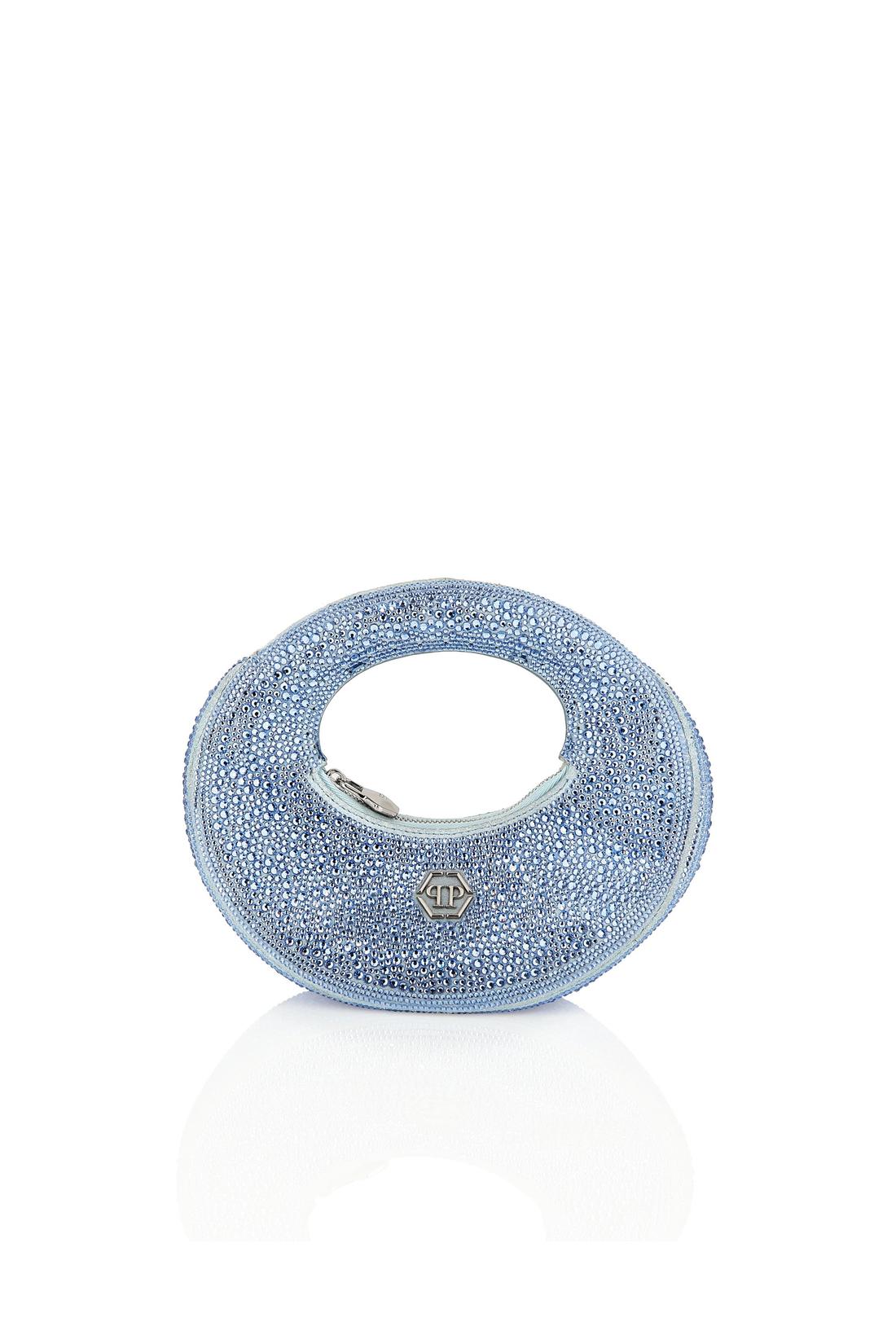 Suede Mini Handle Bag Strass