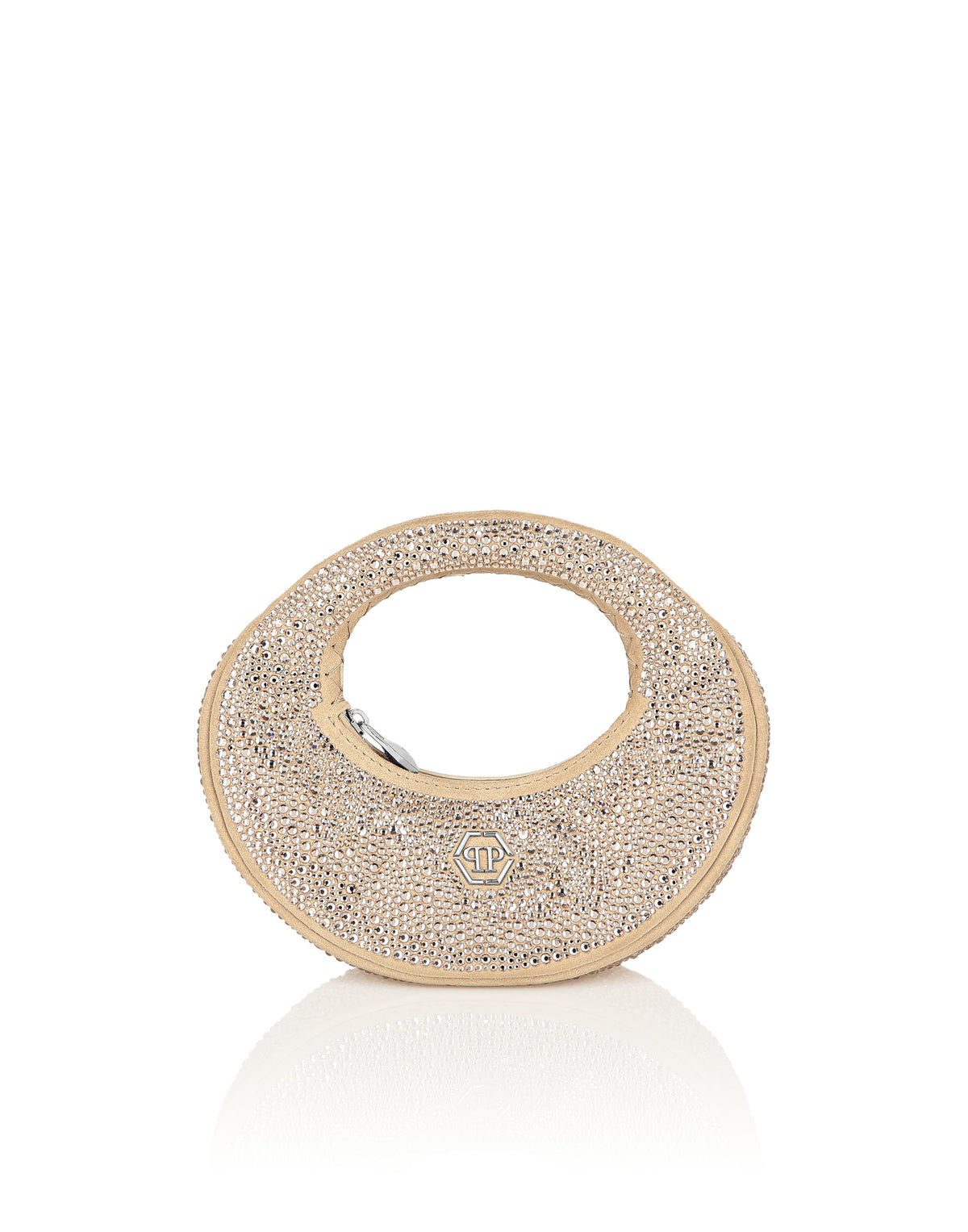 Suede Mini Handle Bag Strass