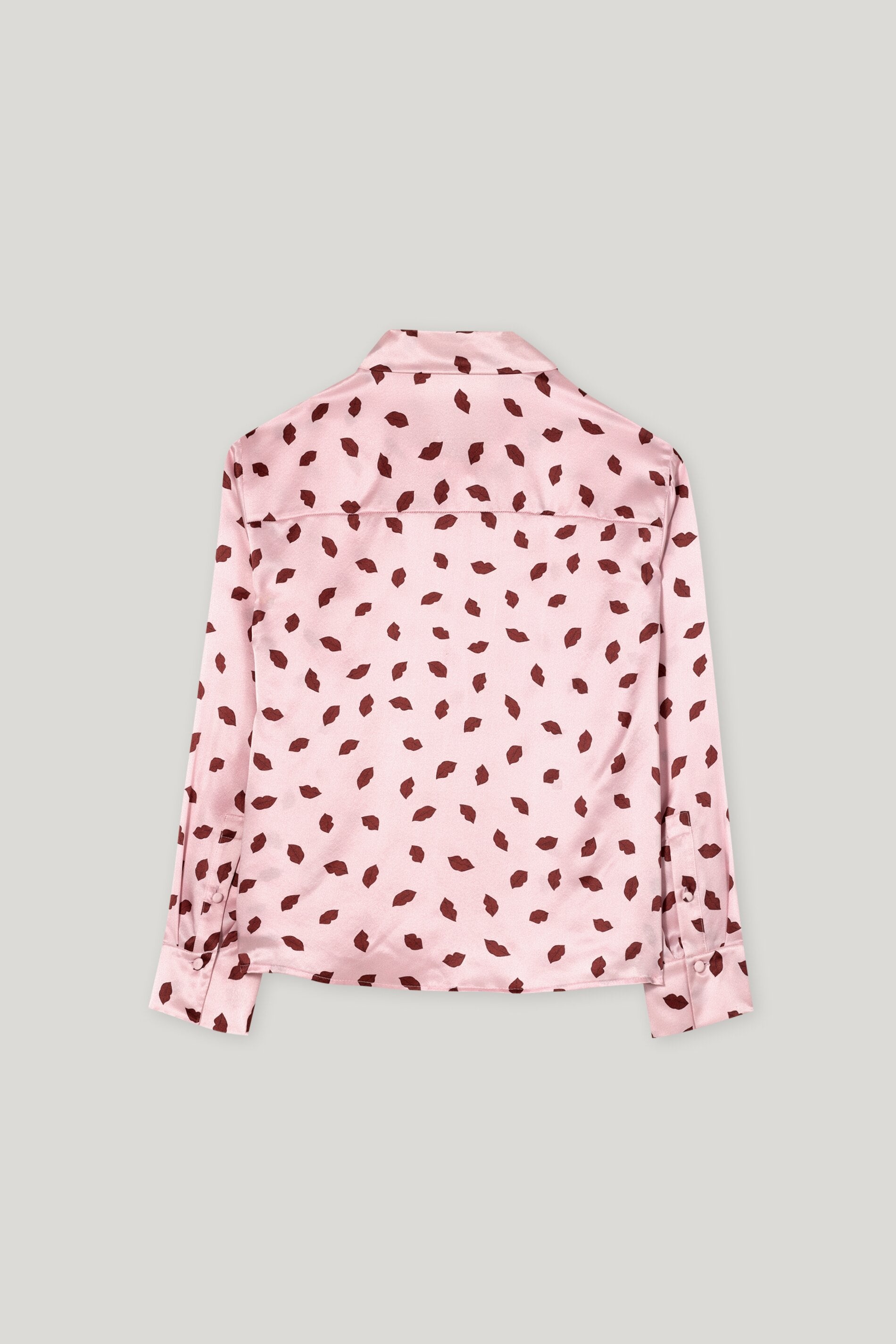 Seidenbluse mit Lips-Print