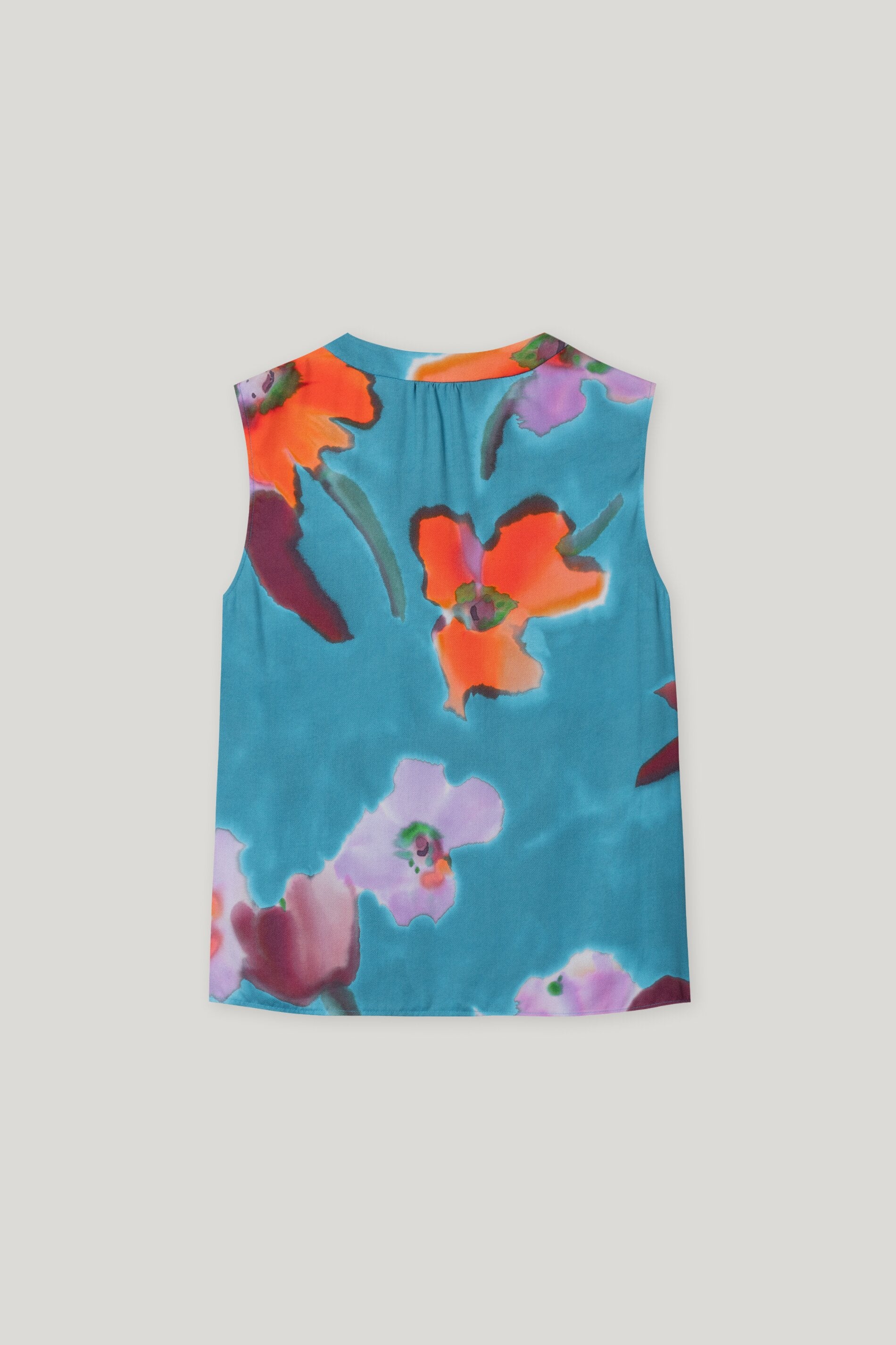 Blusentop mit Hibiskus-Print