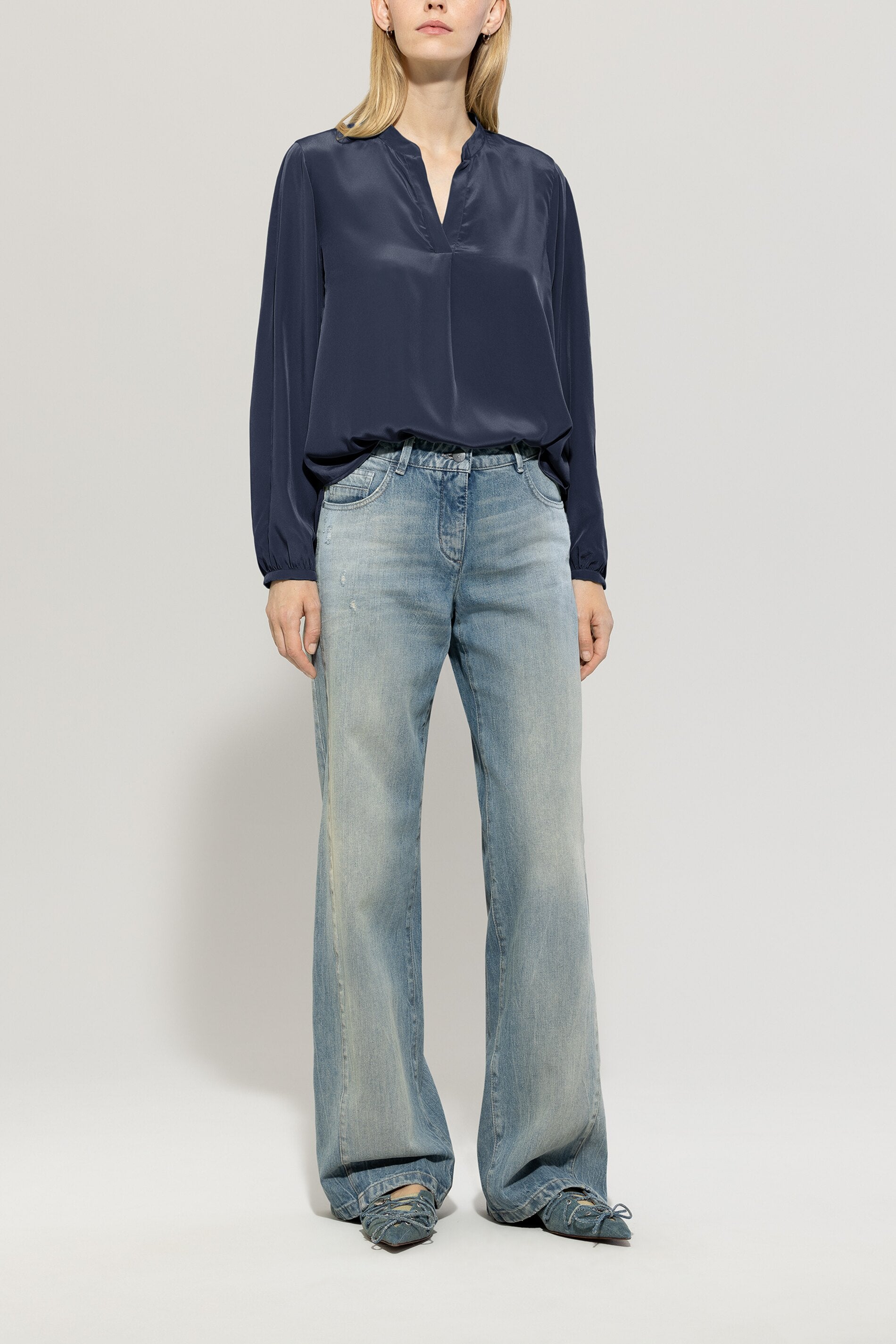 Tunikabluse mit V-Neck