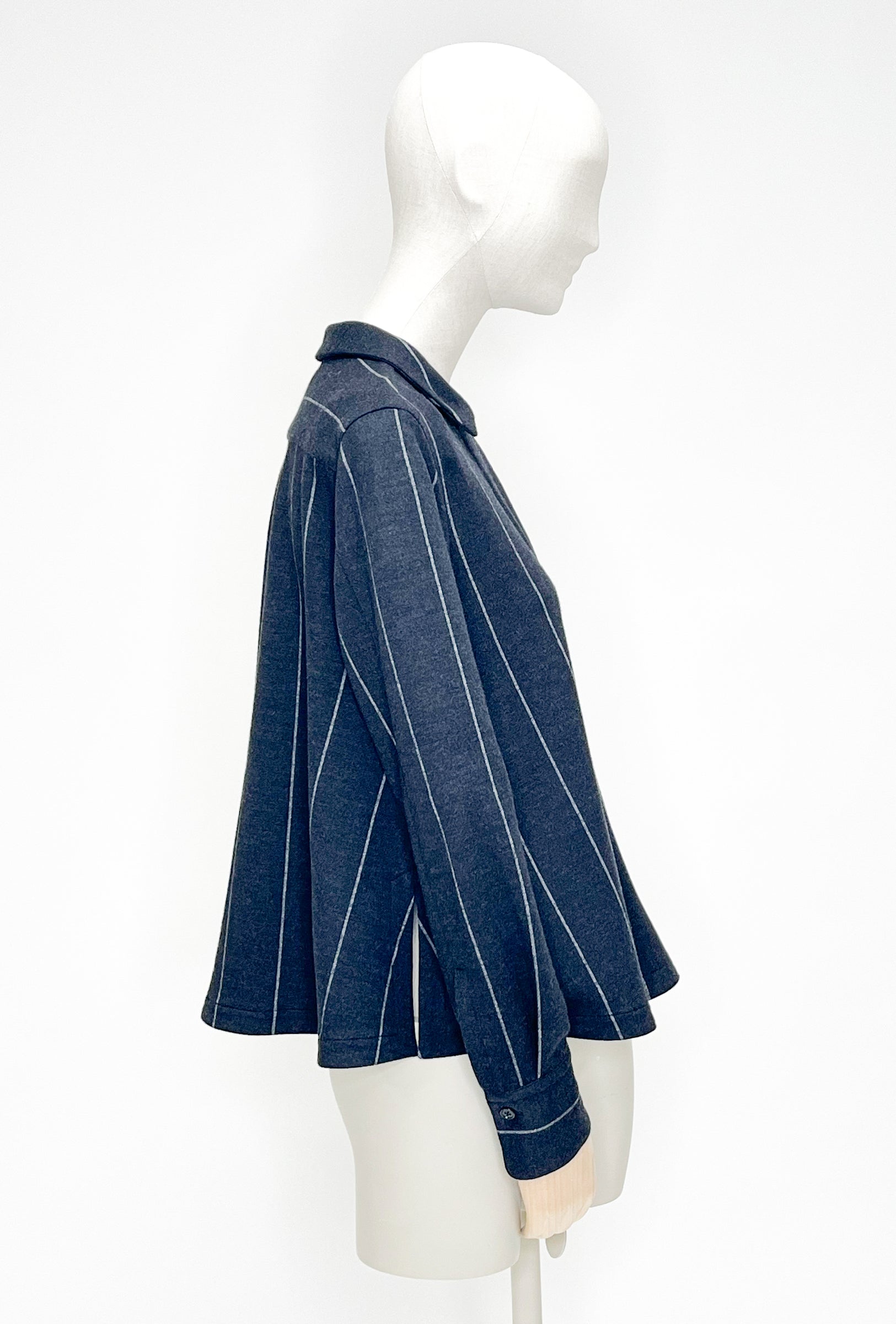 Bold Pin Stripe Bluse, Charcoal-Jacken & Mäntel-Odeeh-OUTLET-ARCHIVIST-ARCHIVE-SALE