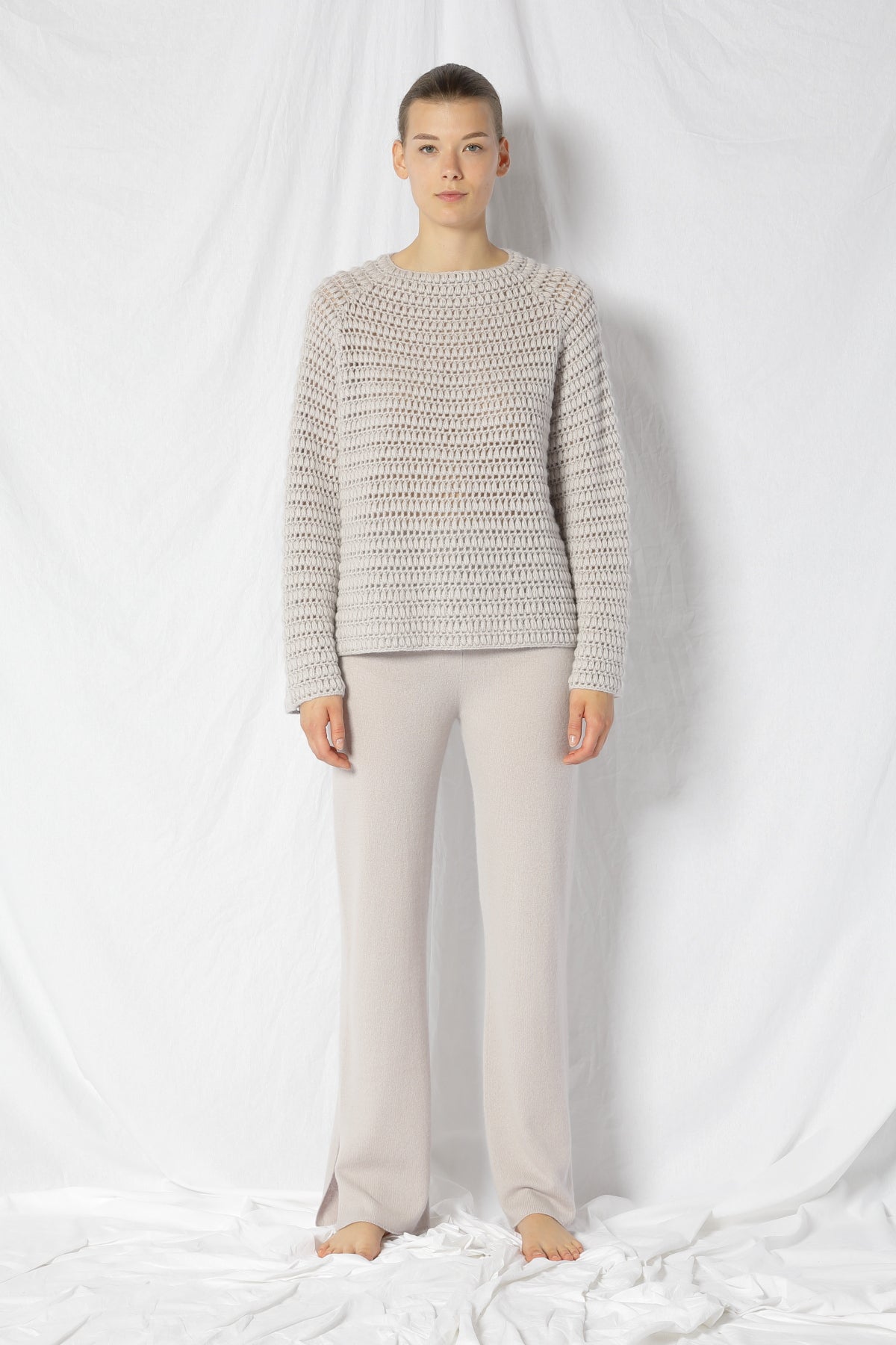 Pure Icon Crochet Jumper-Strick & Pullover-Sminfinity-OUTLET-XS/S-OYSTER-ARCHIVIST-ARCHIVE-SALE