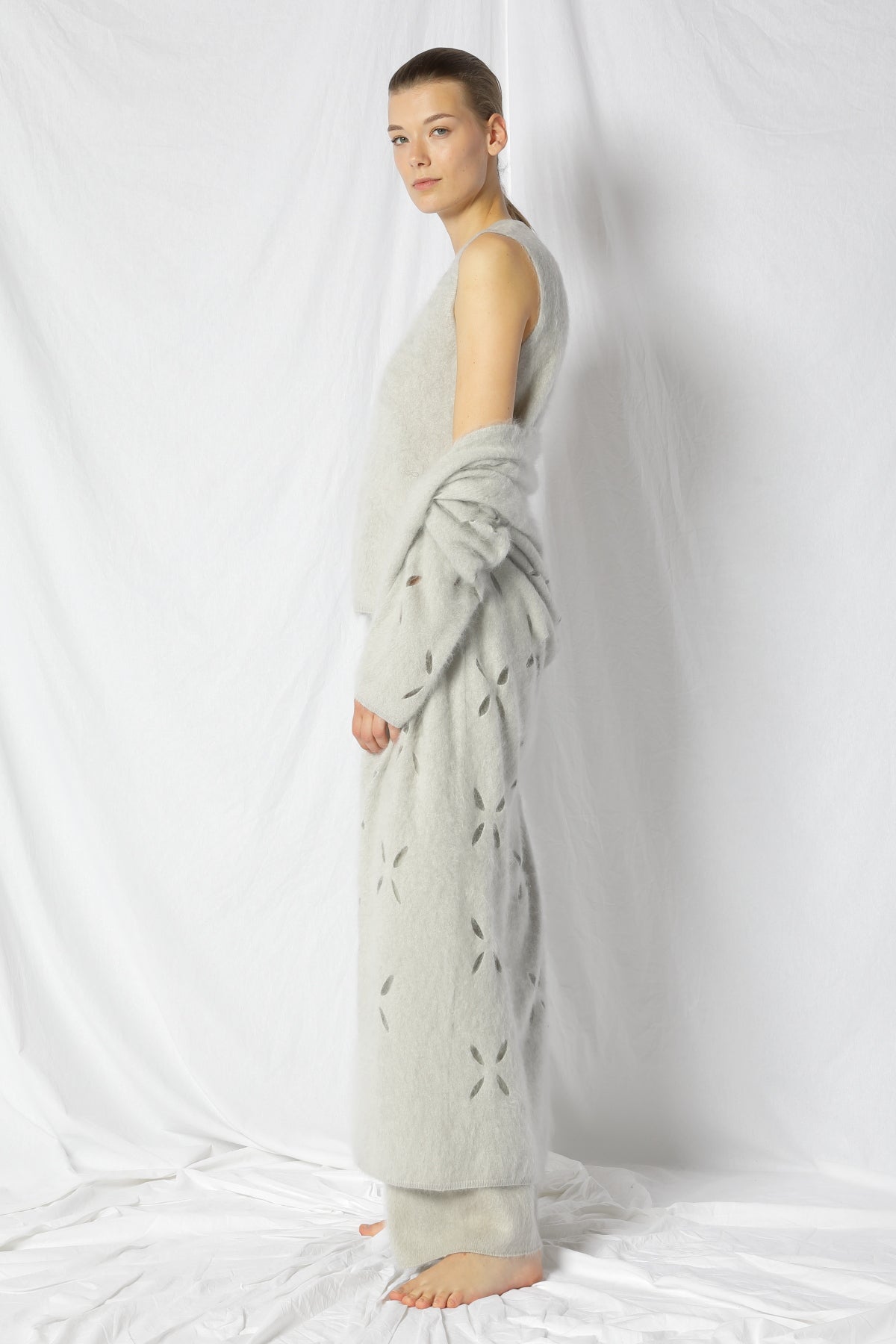 Furry Flower Maxi Coat