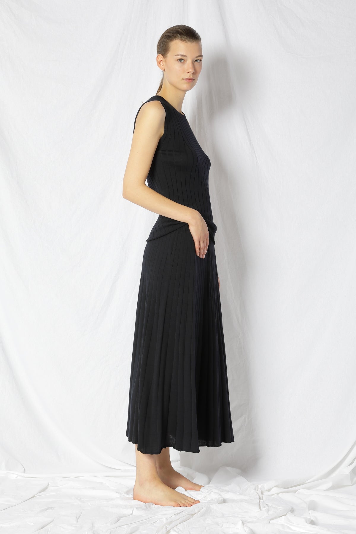 Silky Rib Circle Skirt