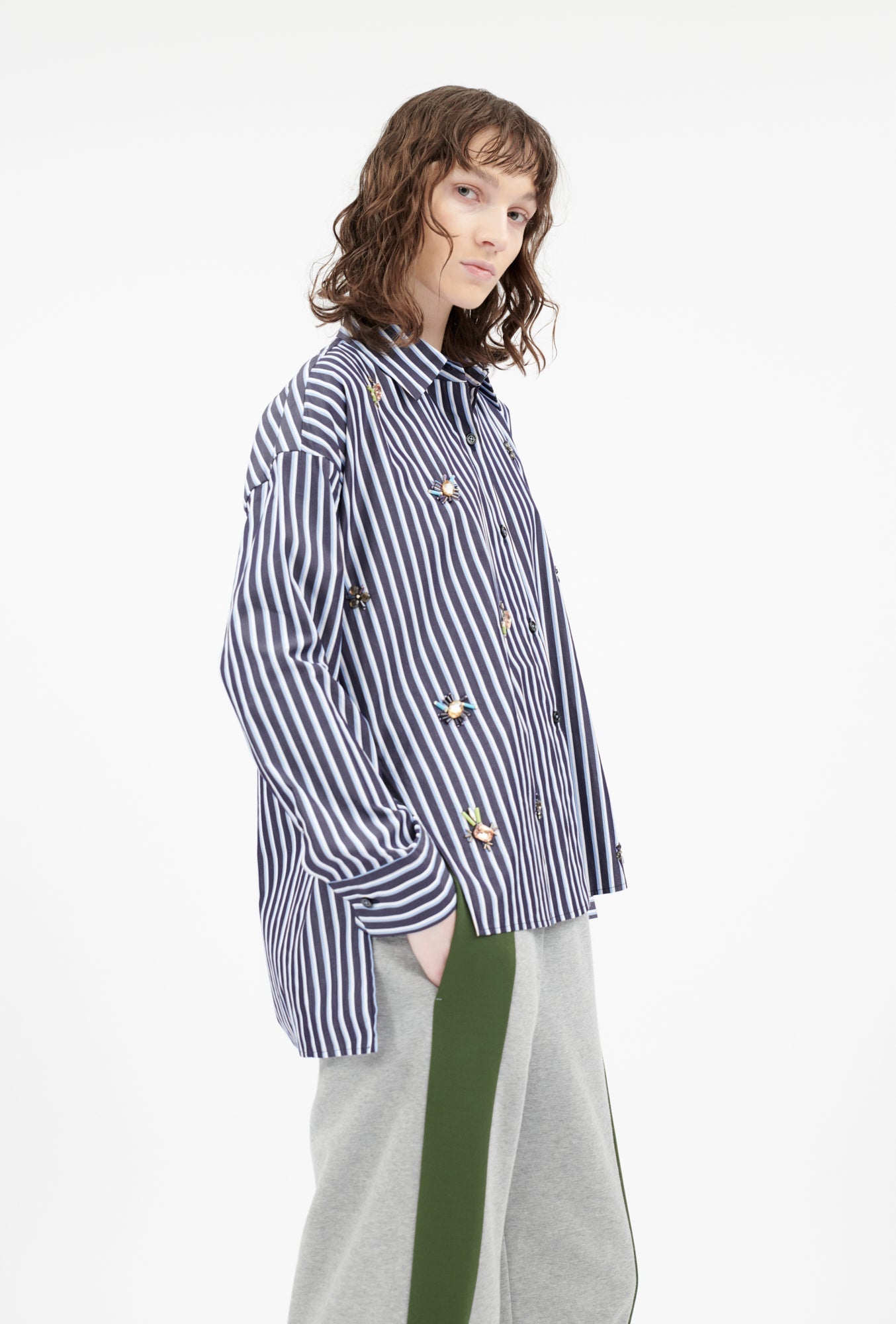 Men's Stripe Bluse, Marine