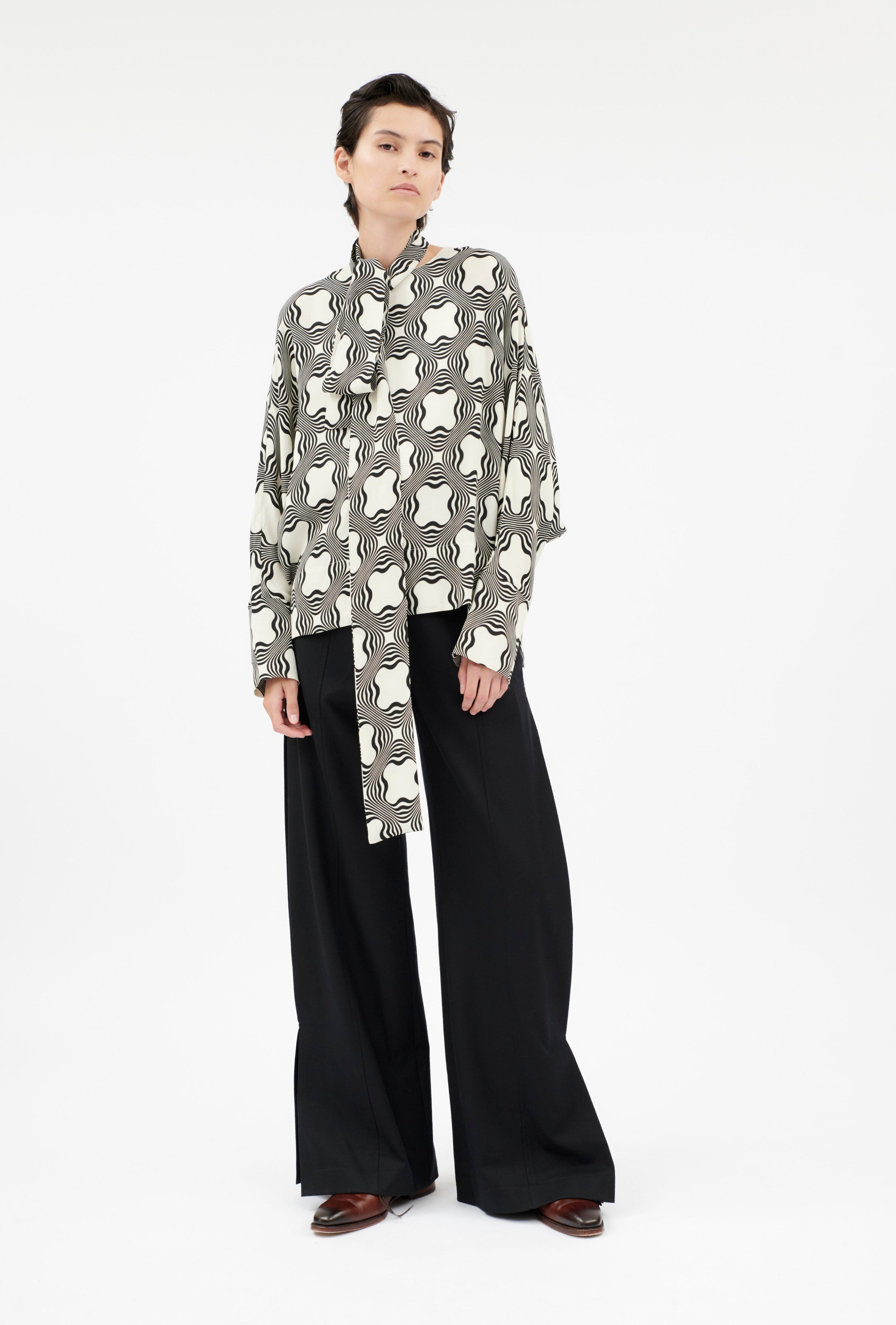 Sablé Bluse, Black White