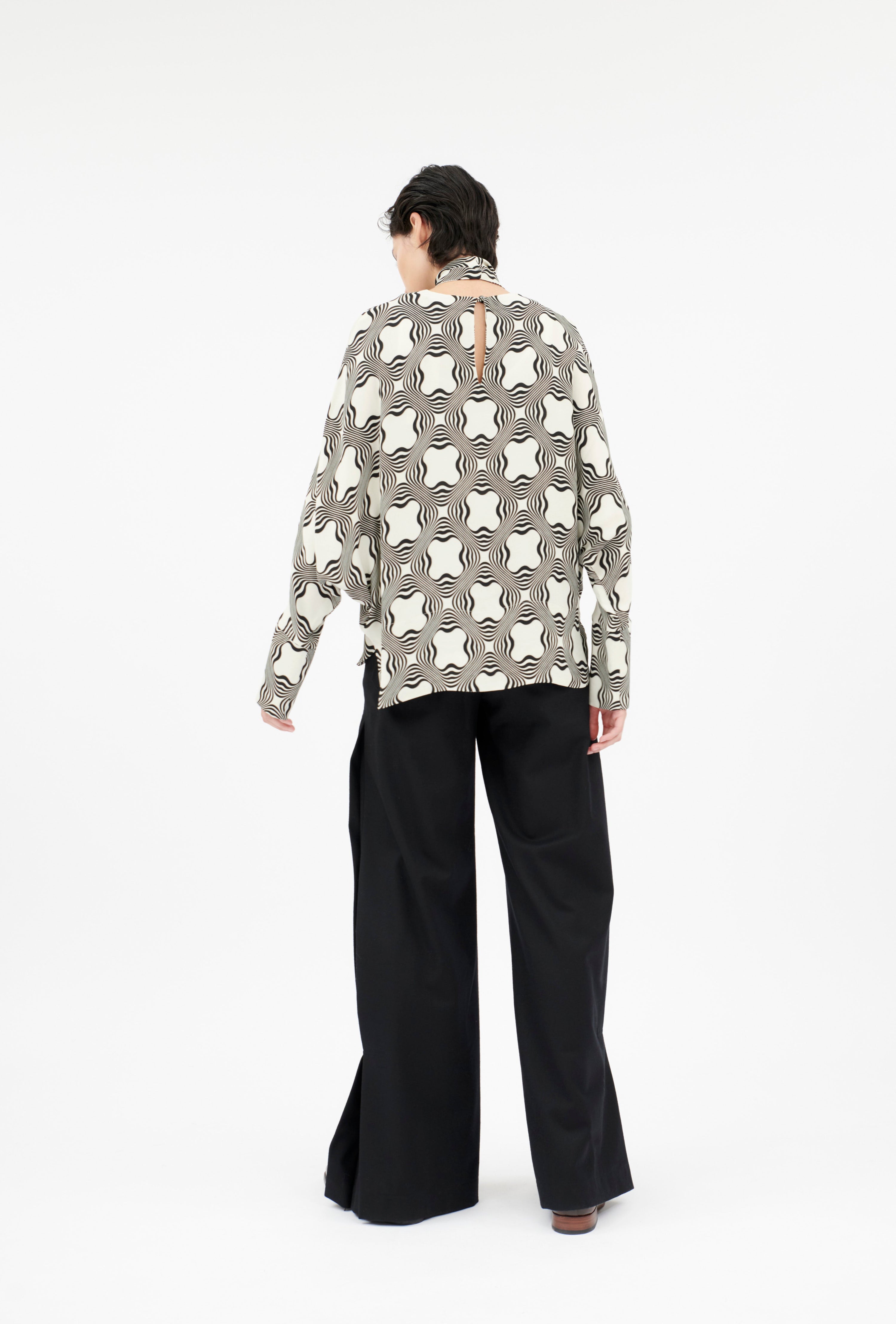 Sablé Bluse, Black White