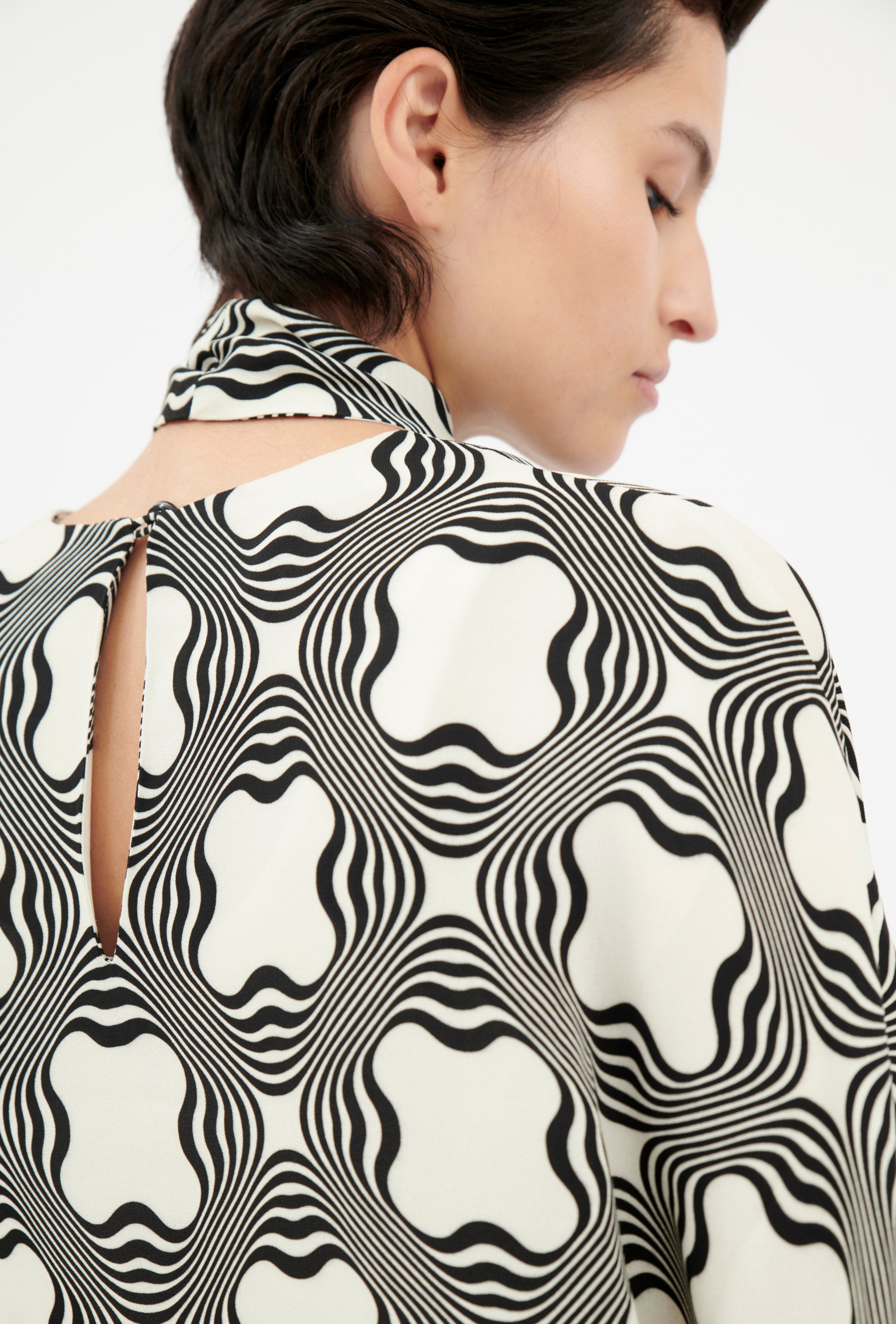 Sablé Bluse, Black White