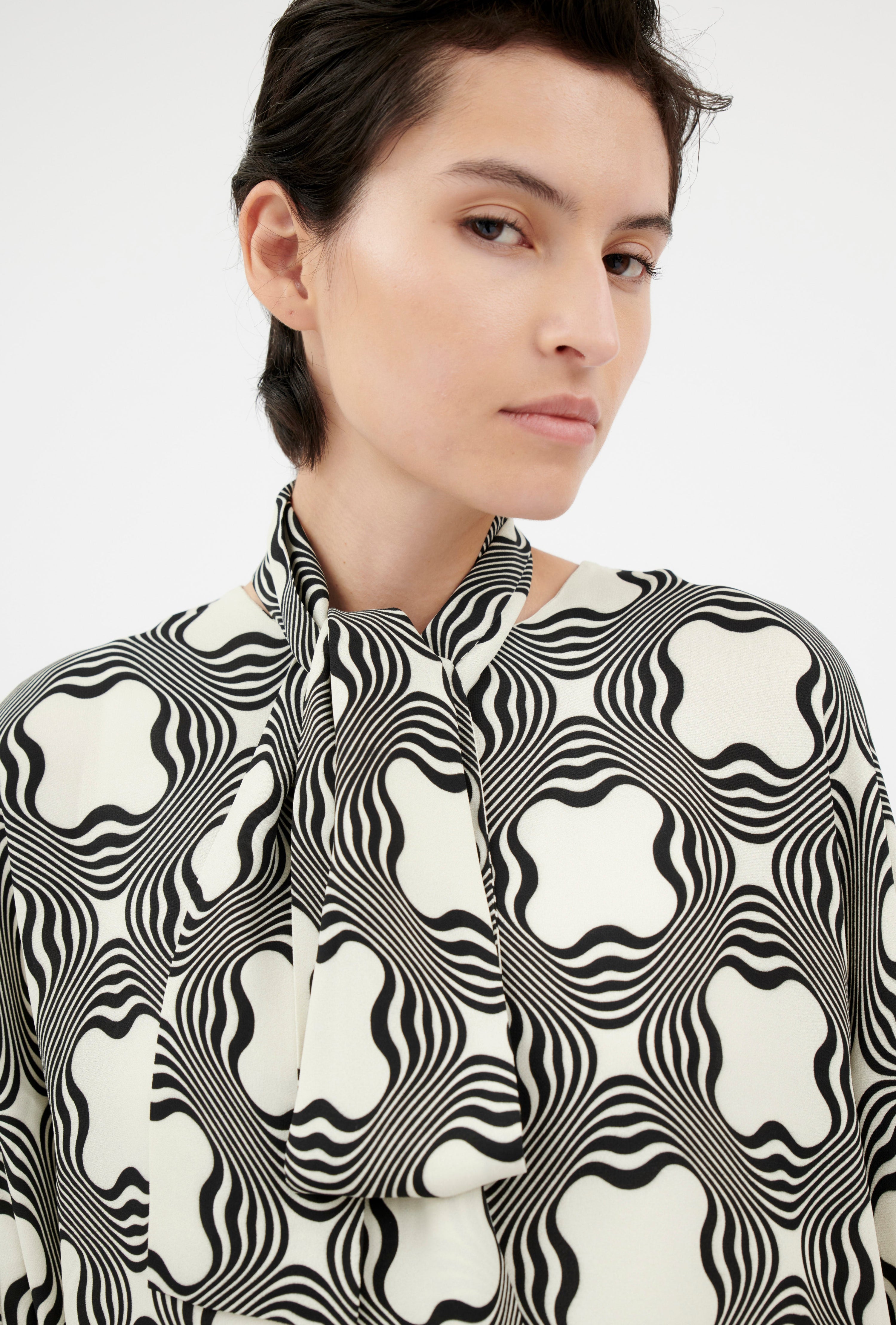 Sablé Bluse, Black White