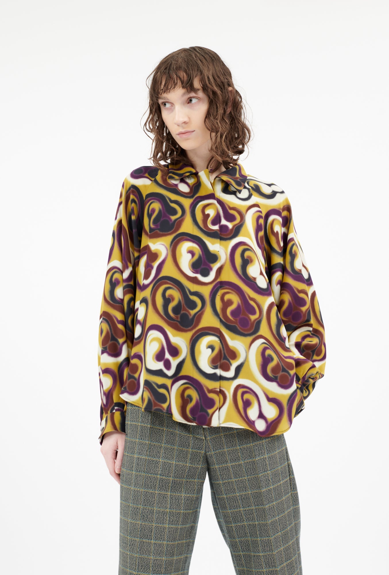 Blurred Paisley Bluse, Jade Yellow-Hemden & Blusen-Odeeh-OUTLET-34-Jade Yellow-ARCHIVIST-ARCHIVE-SALE