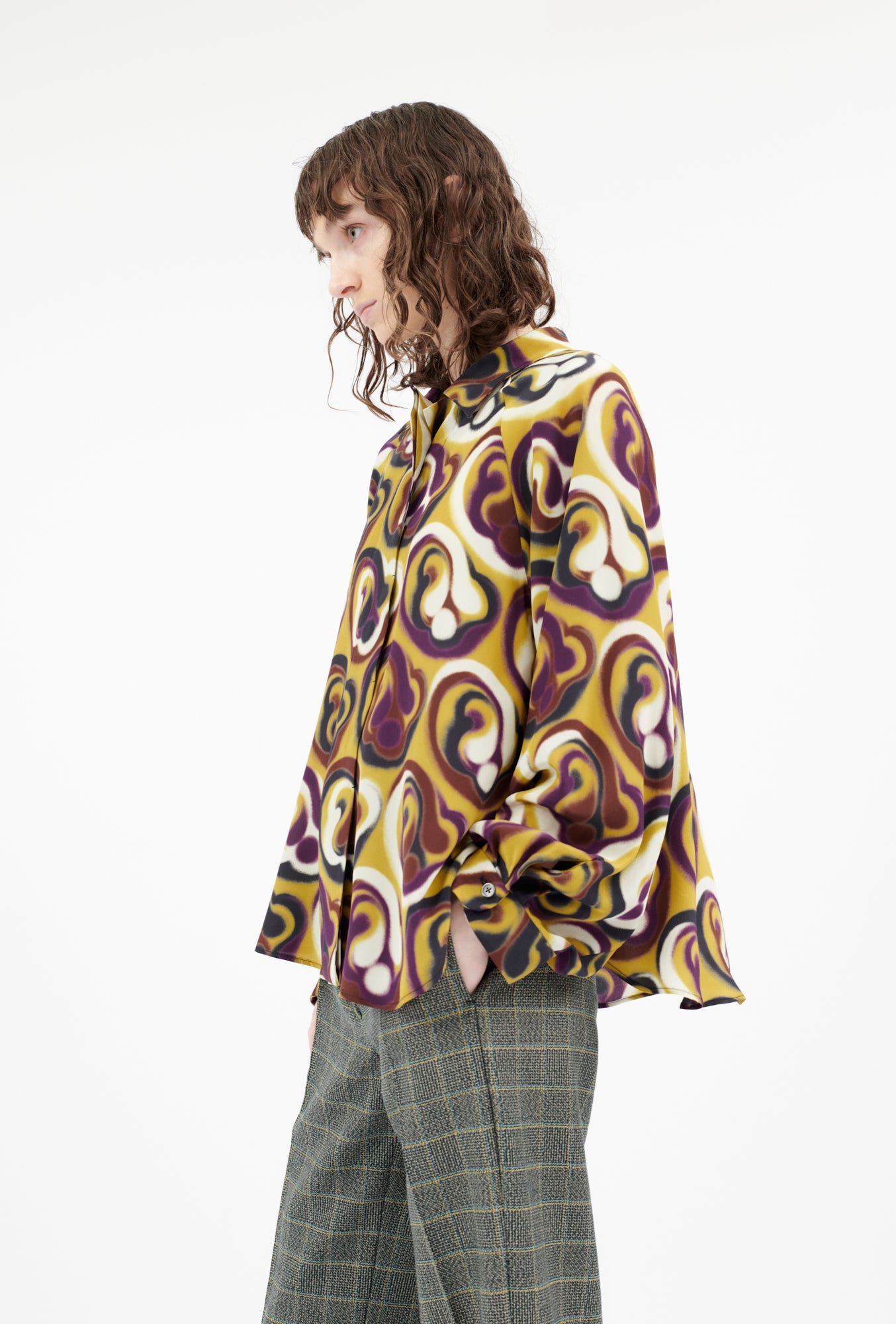 Blurred Paisley Bluse, Jade Yellow-Hemden & Blusen-Odeeh-OUTLET-ARCHIVIST-ARCHIVE-SALE