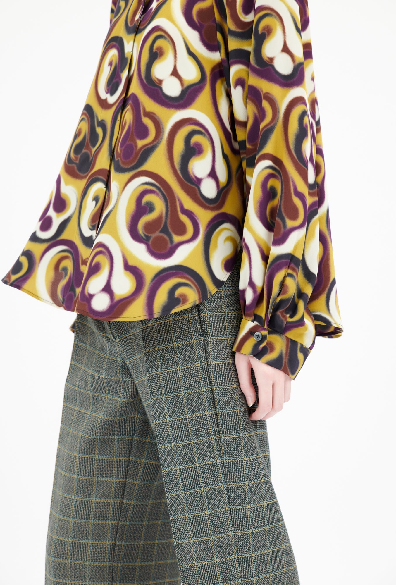 Blurred Paisley Bluse, Jade Yellow-Hemden & Blusen-Odeeh-OUTLET-ARCHIVIST-ARCHIVE-SALE