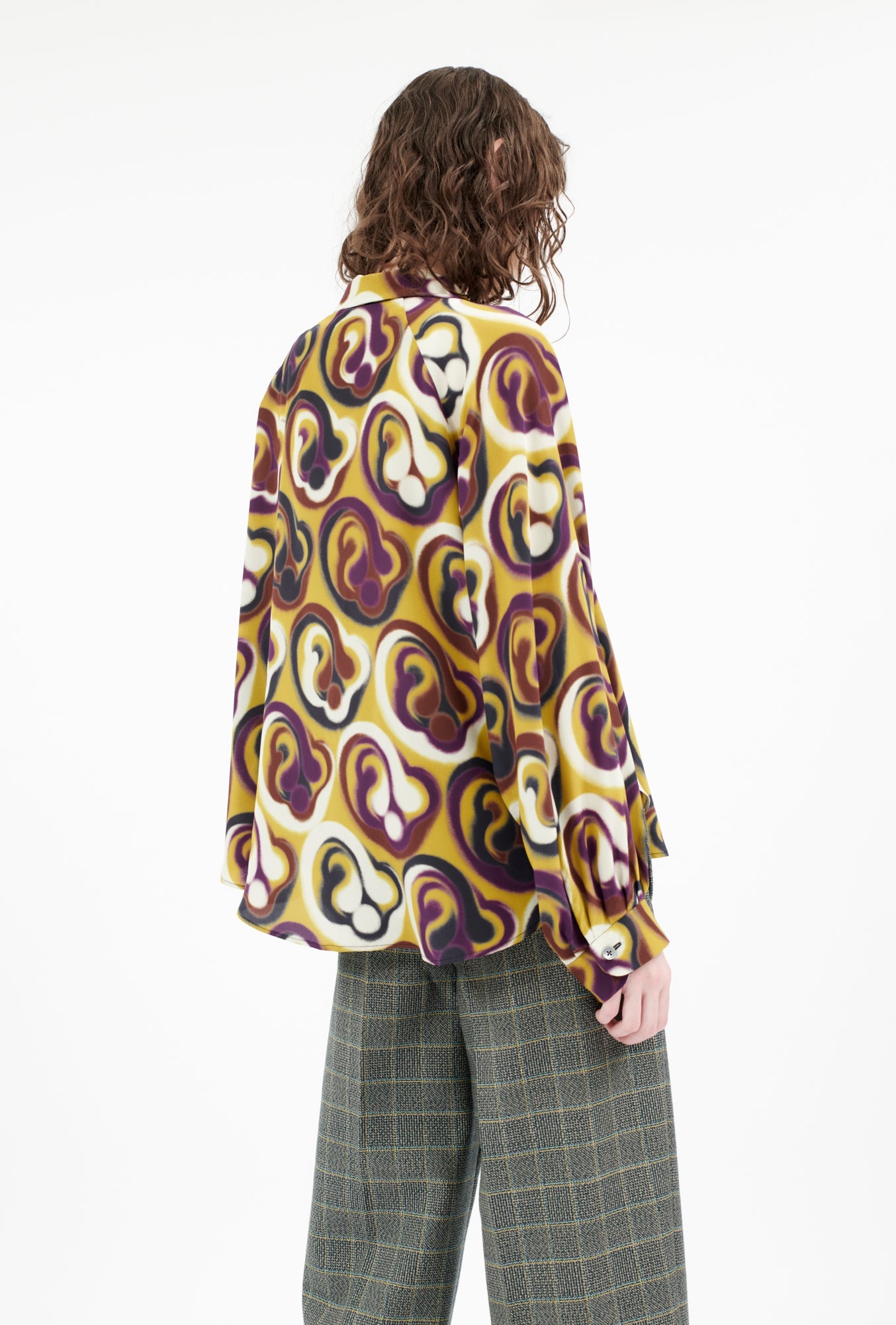 Blurred Paisley Bluse, Jade Yellow-Hemden & Blusen-Odeeh-OUTLET-ARCHIVIST-ARCHIVE-SALE