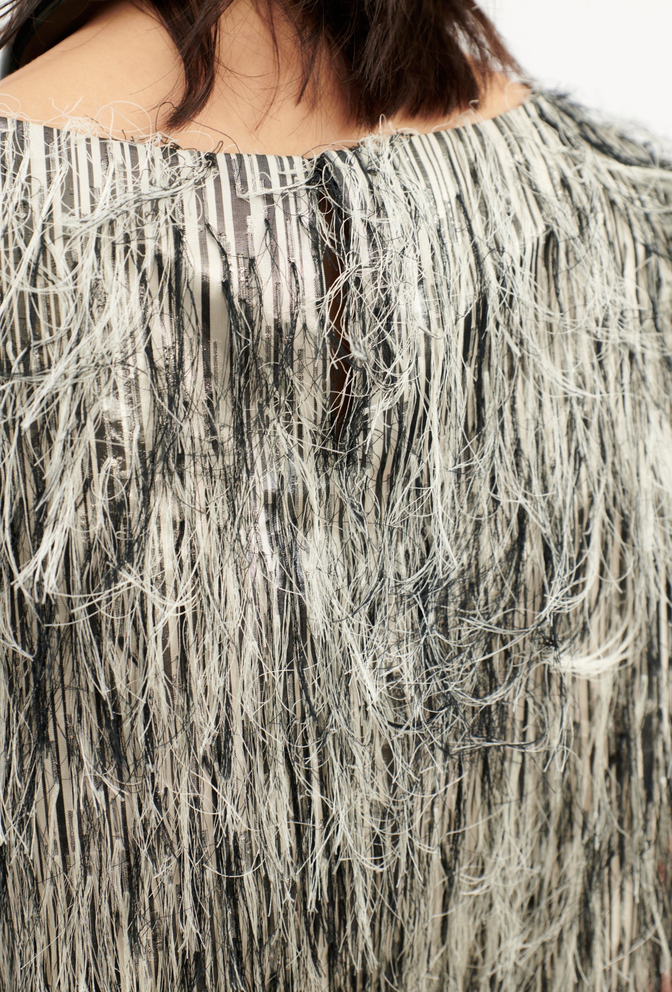 FRINGY JACQUARD Top, Dark Silver-Hemden & Blusen-Odeeh-OUTLET-ARCHIVIST-ARCHIVE-SALE