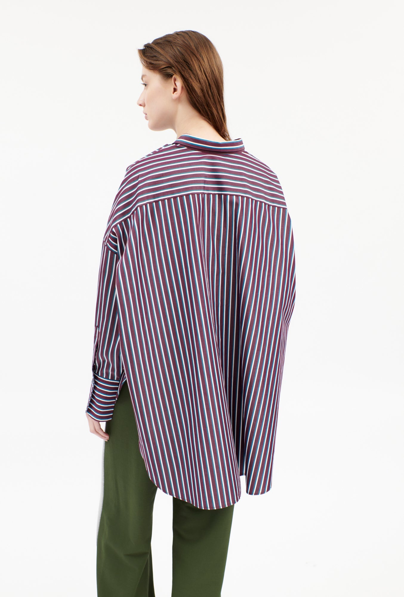 TENNIS STRIPE BLUSE, Bordeaux-Hemden & Blusen-Odeeh-OUTLET-ARCHIVIST-ARCHIVE-SALE