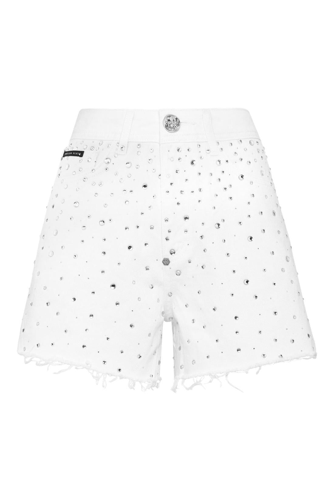 Philipp Plein Denim Hot Pants Crystal Rain, Jeans