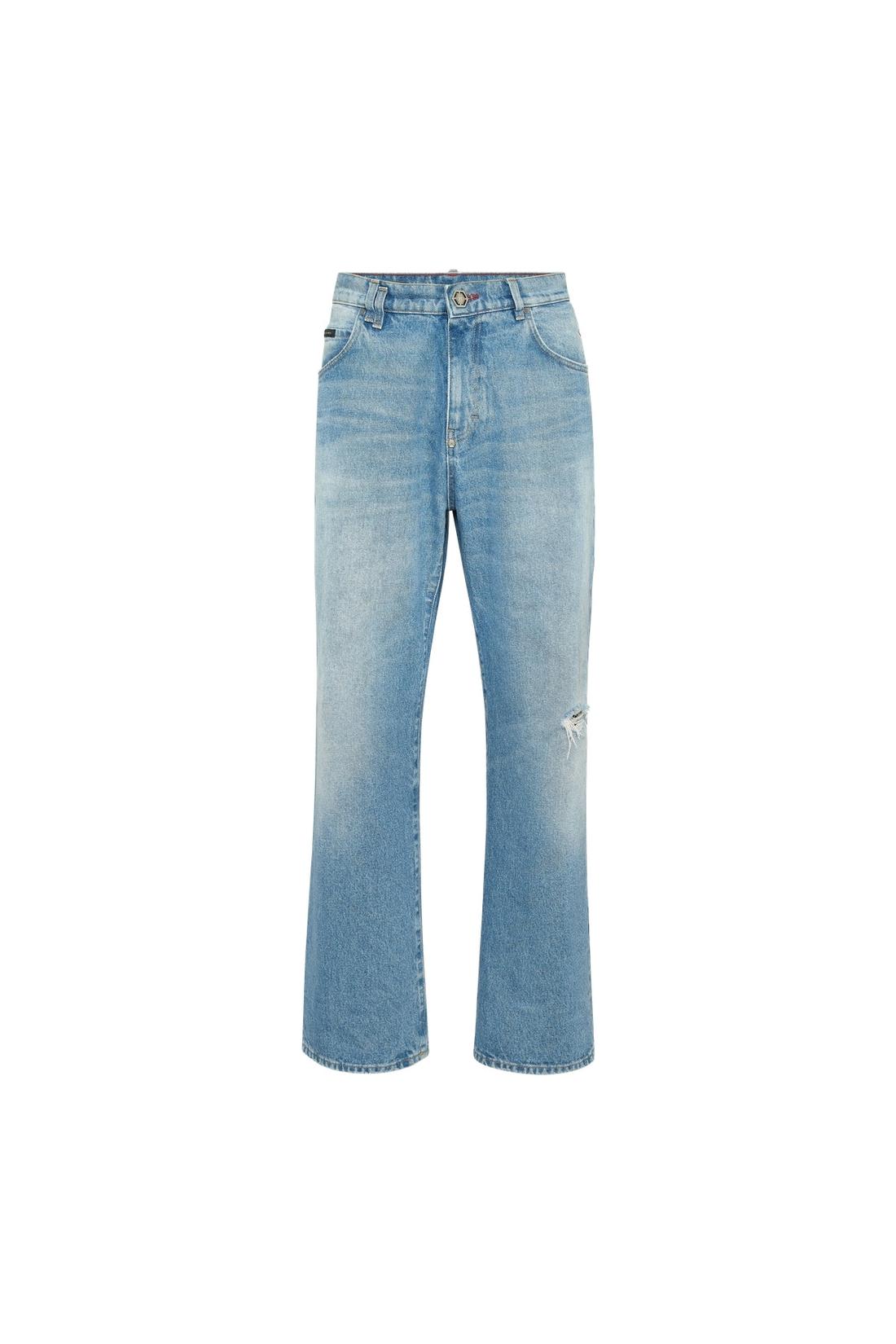 Philipp Plein Denim Trousers Beach Boy Fit 5 Pockets Signature, Jeans