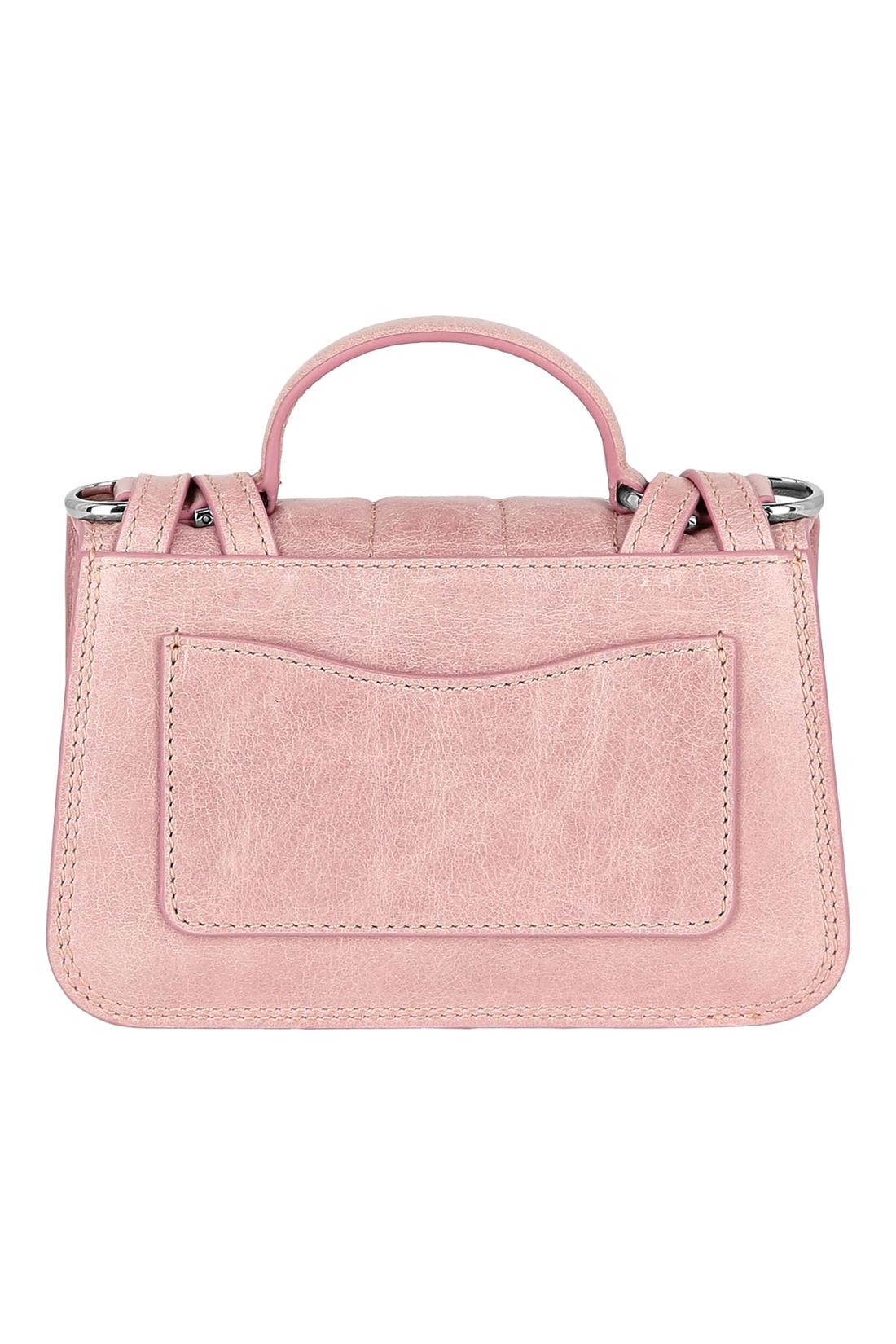 Shiny Crackle Leather Belt Handle Bag Small Hexagon