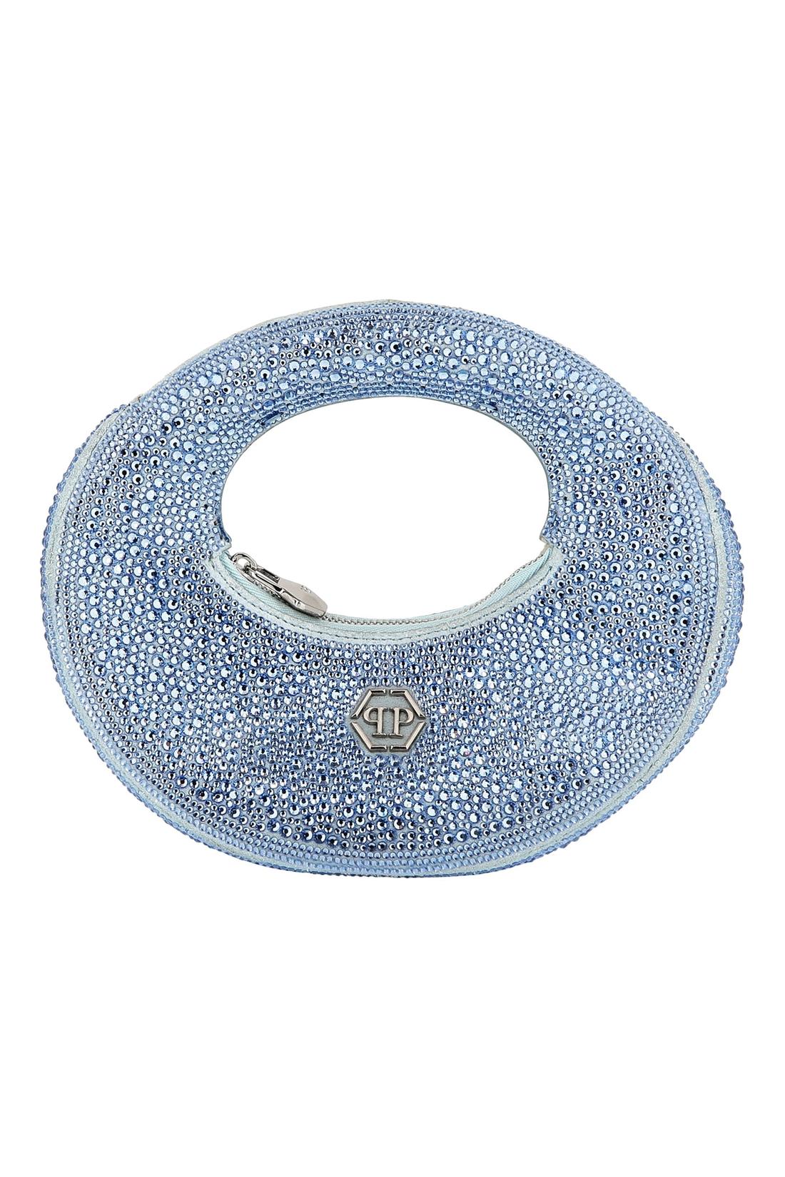 Suede Mini Handle Bag Strass