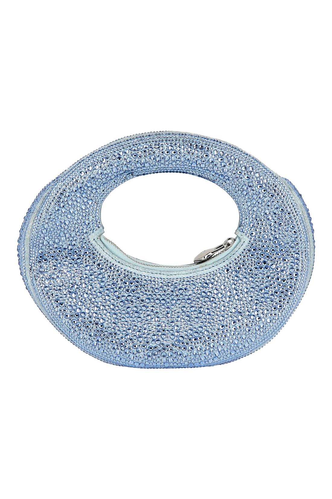 Suede Mini Handle Bag Strass