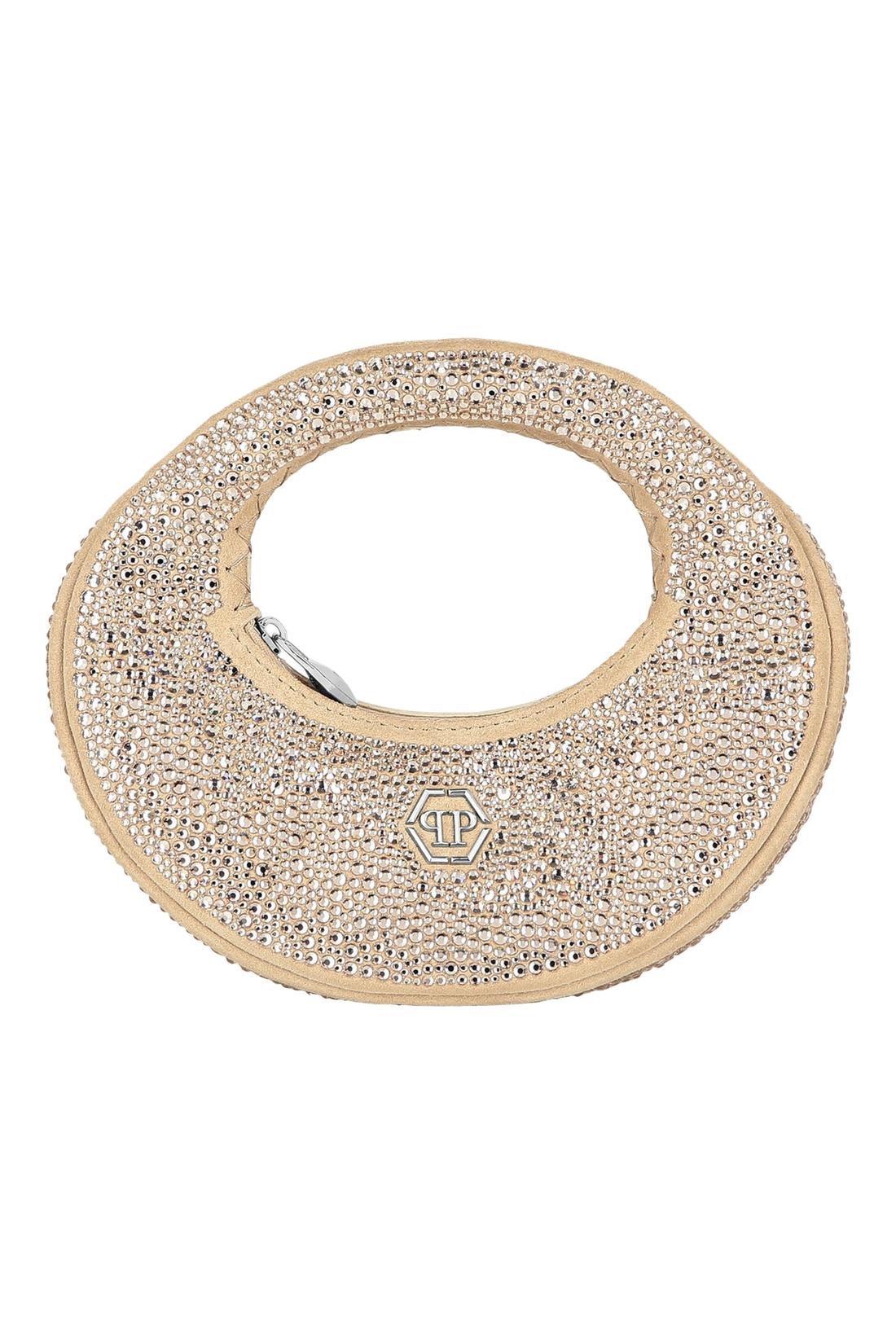 Suede Mini Handle Bag Strass