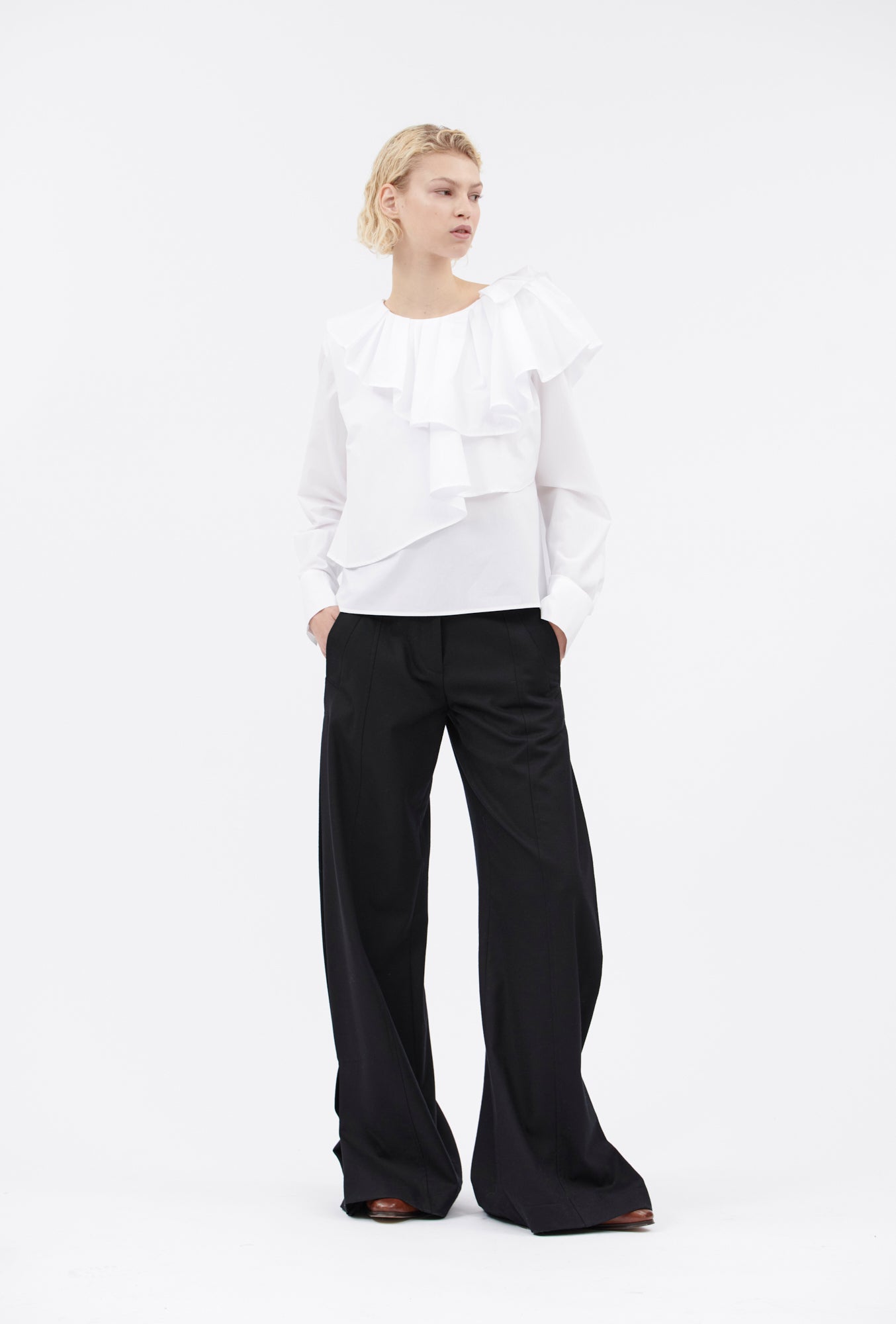 Light Poplin Bluse, White