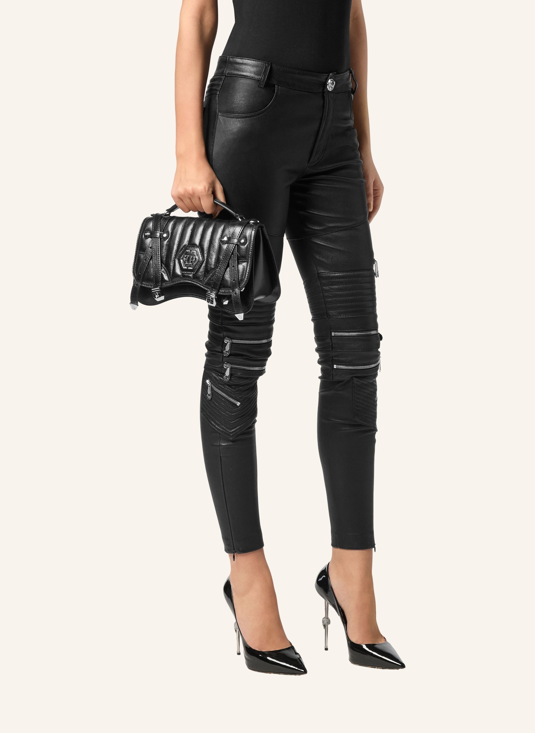 Leather Medium Belt Bag Hexagon