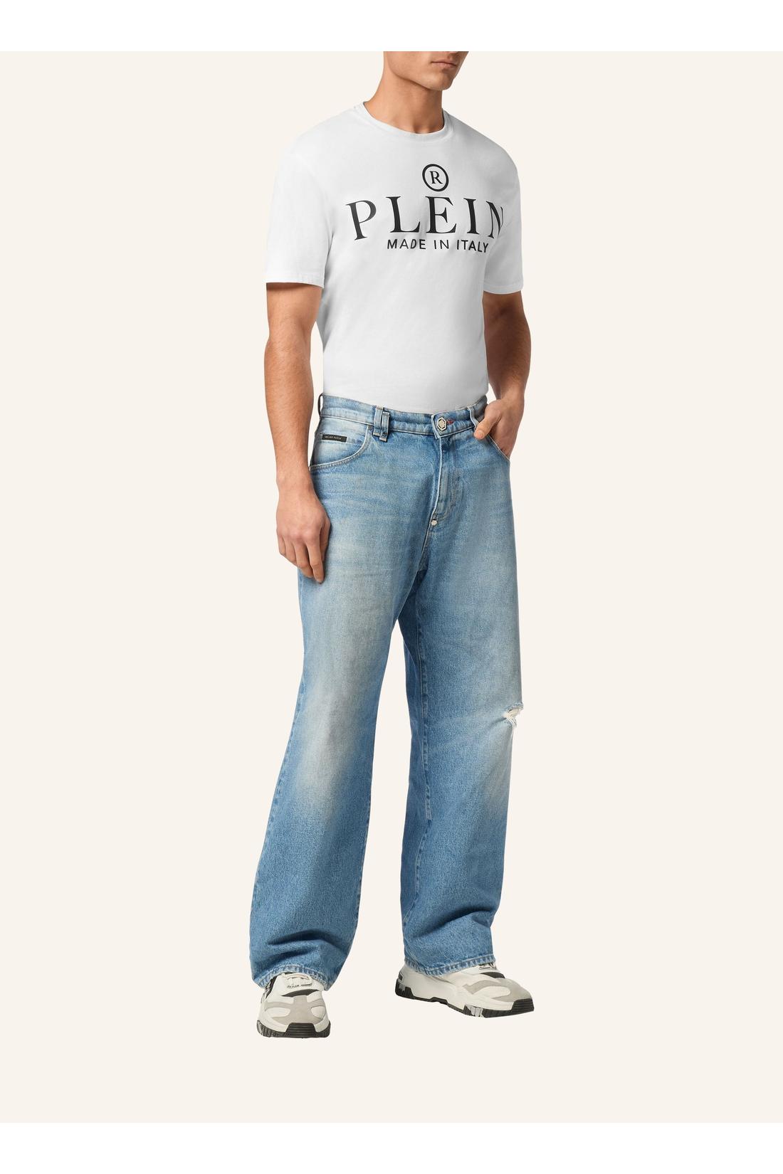 Philipp Plein Denim Trousers Beach Boy Fit 5 Pockets Signature, Jeans
