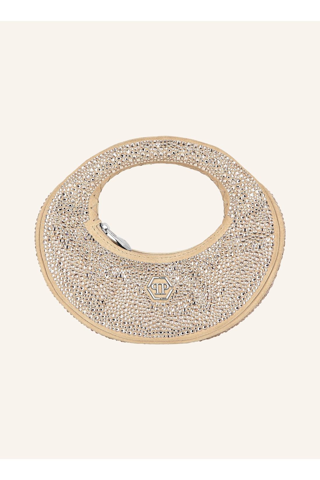 Suede Mini Handle Bag Strass