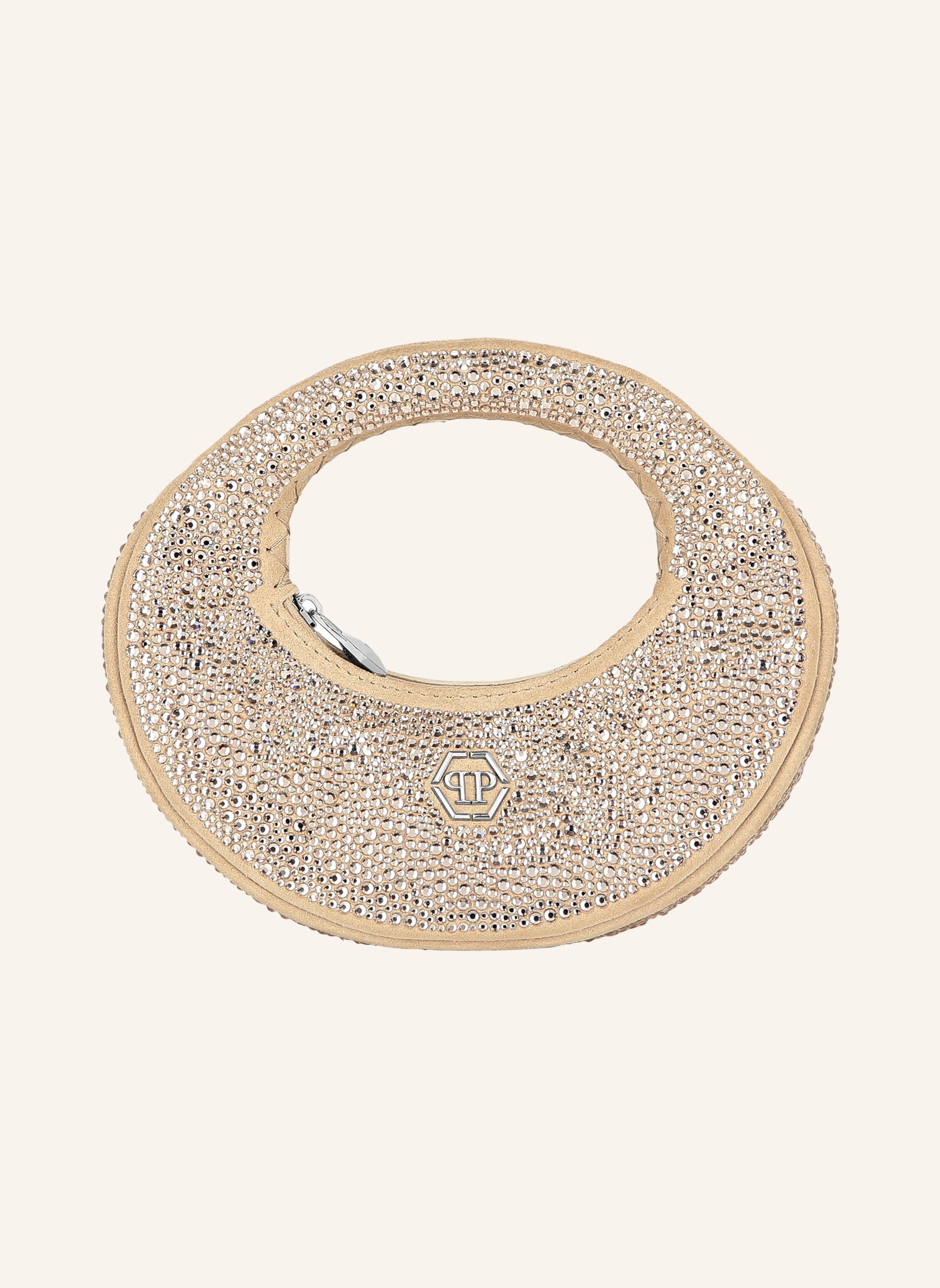 Suede Mini Handle Bag Strass
