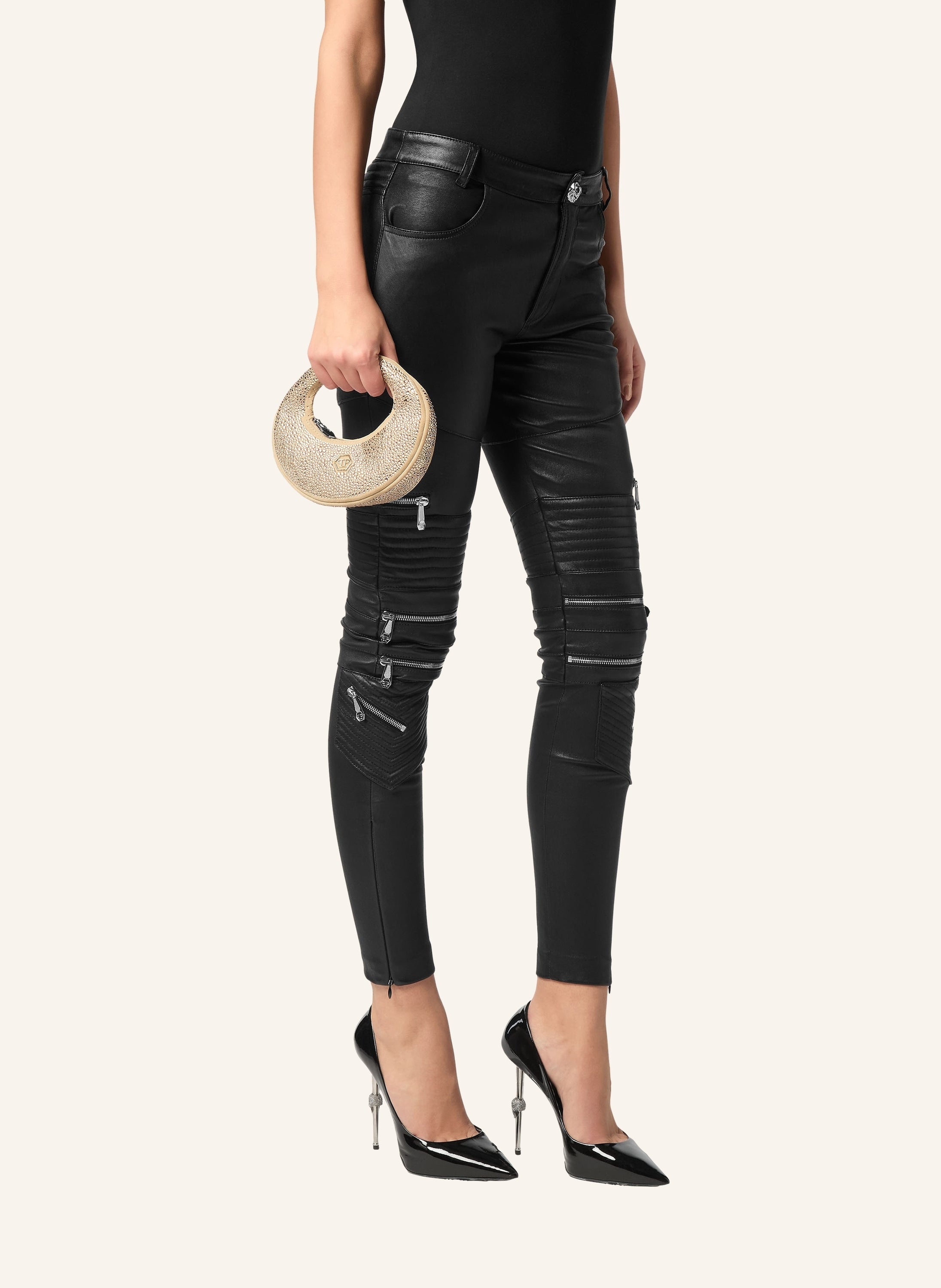 Suede Mini Handle Bag Strass