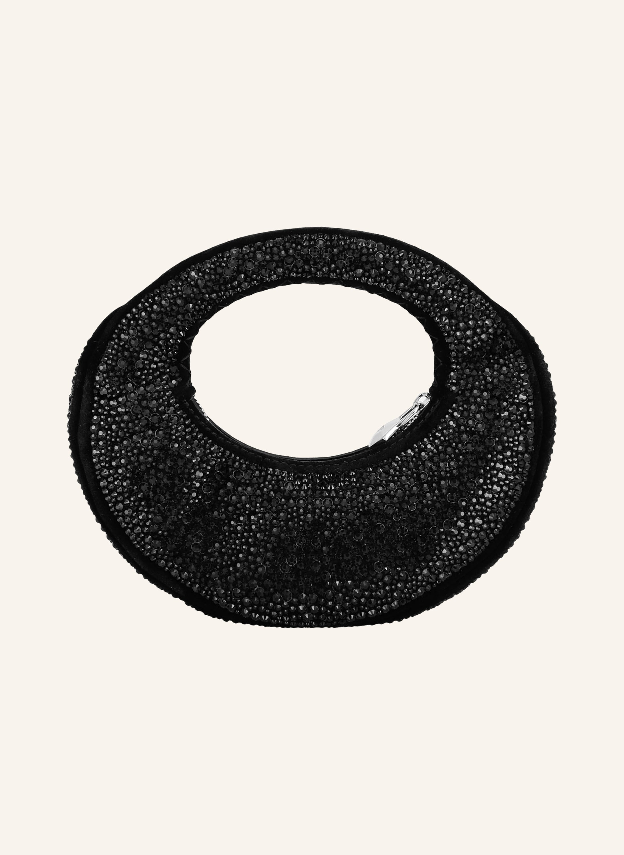 Suede Mini Handle Bag Strass