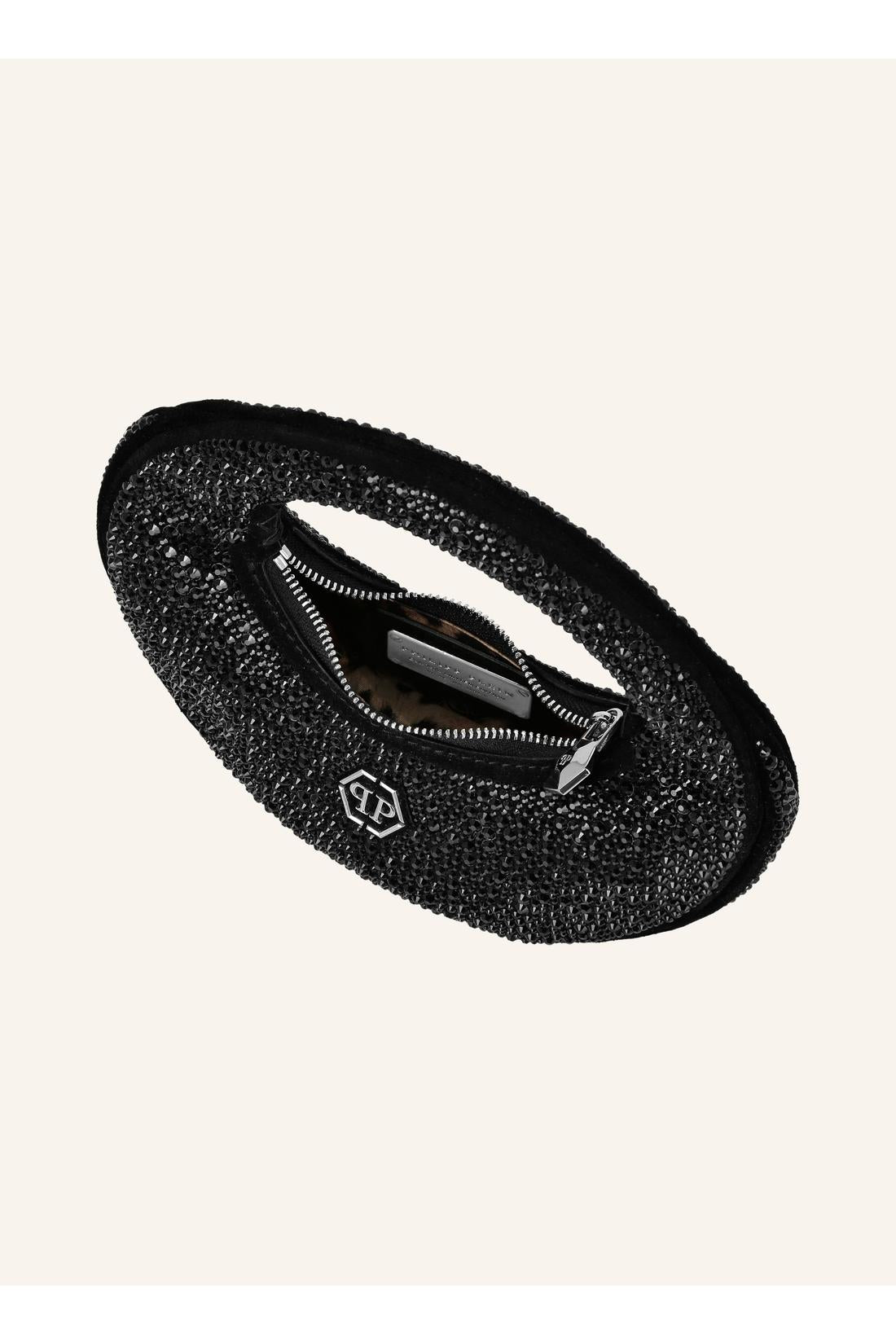 Philipp Plein Suede Mini Handle Bag Strass, Taschen